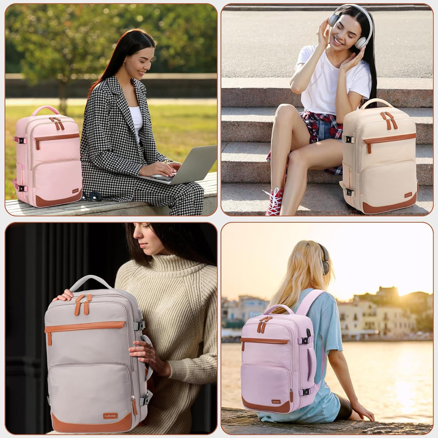 Velaybor Travel Backpack with USB Charging Port|Waterproof Carry-On Bag|Business Laptop Backpack for Men & Women image number 2