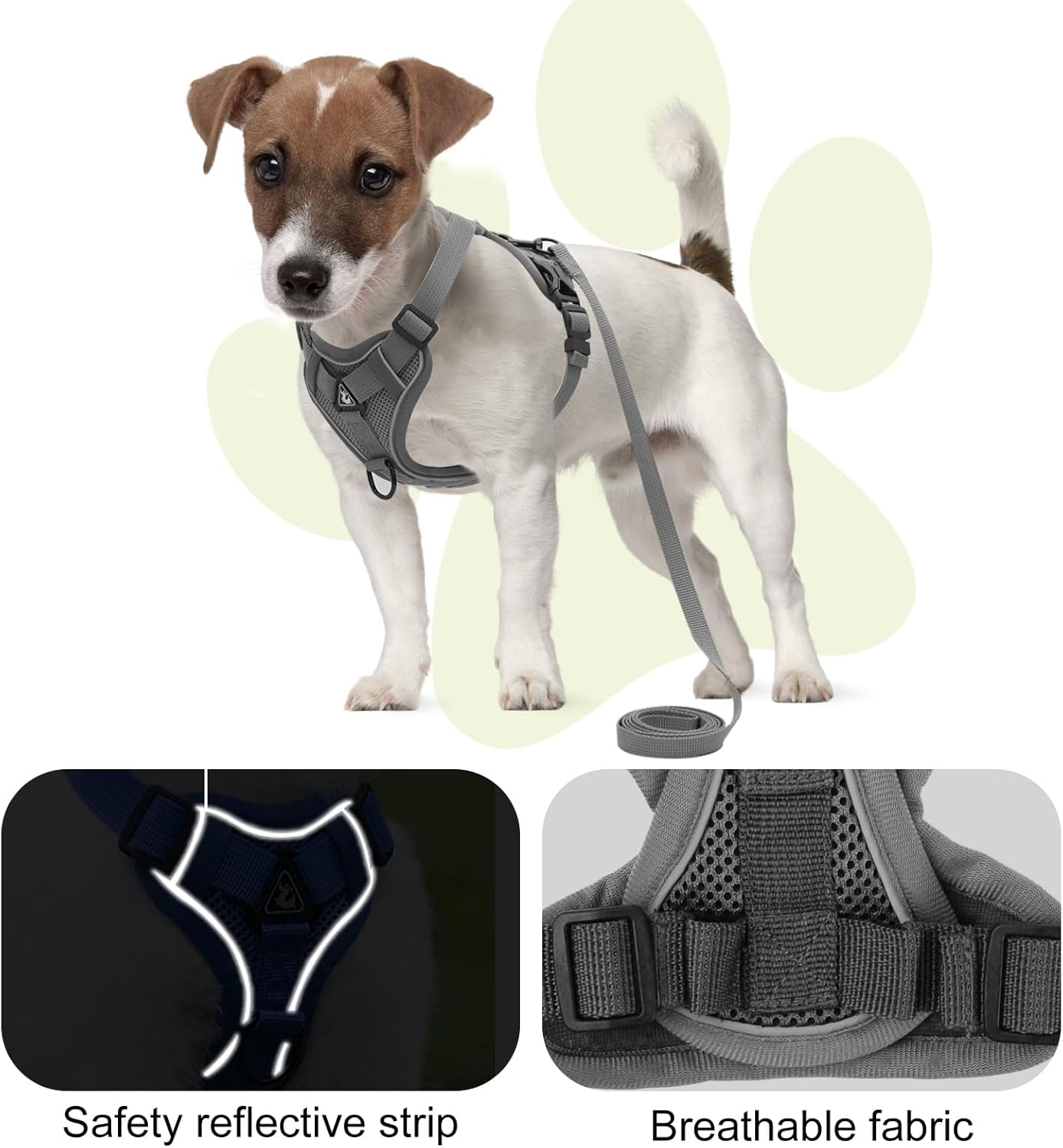 Dog Harness for No Medium and Large Dogs, Breathable Dog Chest Harness with 1.5 M Lead, Soft Pet Harness, Vest, Reflective, Puppy Harness, Adjustable for Training, Walking (XL) image number 2