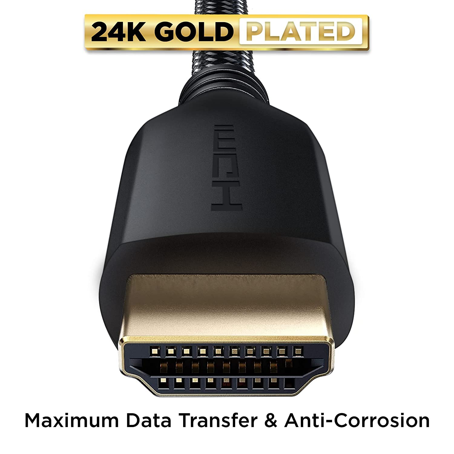 Powerbear 4K HDMI Cable 1 M | High Speed, Braided Nylon & Gold Connectors, 4K @ 60Hz, Ultra HD, 2K, 1080P, ARC & CL3 Rated | for Laptop, Monitor, PS5, PS4, Xbox One, Fire TV, Apple TV PC