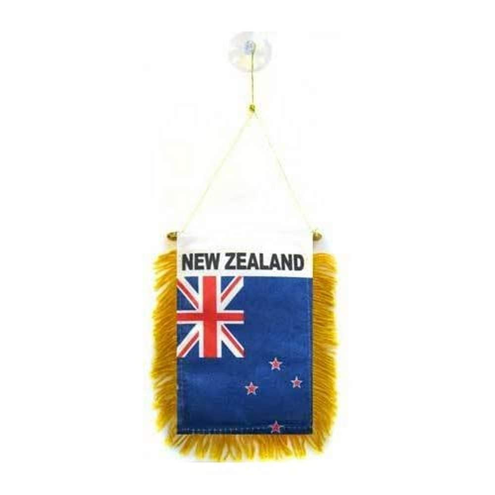 New Zealand Mini Banner 6'' X 4'' - New Zeleander &ndash;Kiwi Pennant 15 X 10 Cm - Mini Banners 4X6 Inch Suction Cup Hanger - AZ FLAG