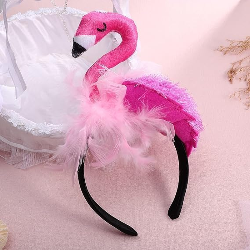 Hawaii Flamingo Headband Creative Flamingo Headdress for Hawaii Carnival Tropical Party Hair Accessory