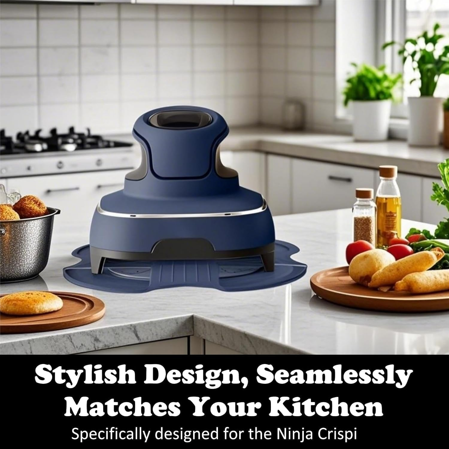 Tailored Ninja Crispi Powerpod Silicone Trivet &ndash; Hot Pads for Ninja Crispi Glass Air Fryer Accessories, Heat-Resistant, Non-Slip, Protection for Countertop, Fit Ninja FN101GY | FN101SG | FN101ST image number 5