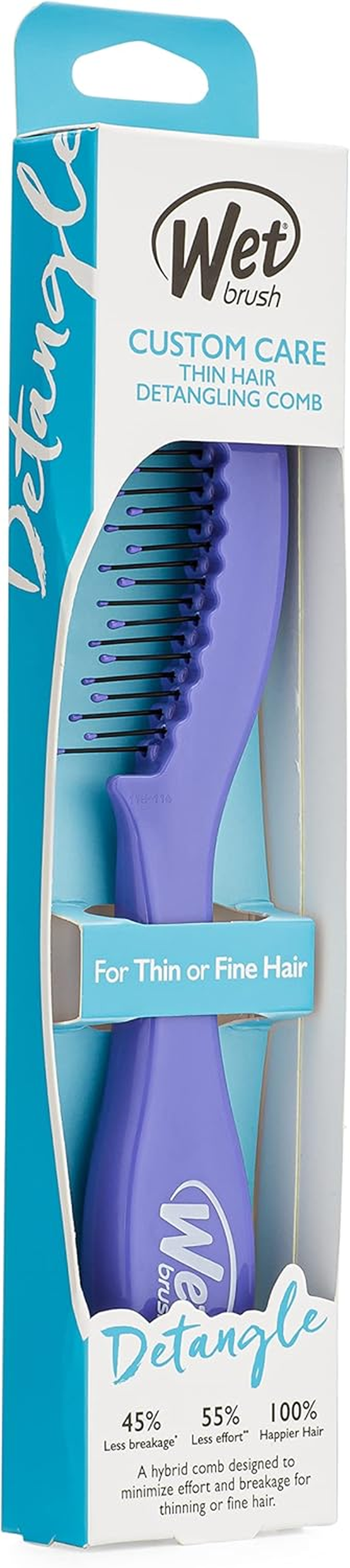 Wet Brush Custom Care Thin Hair Detangling Comb Purple image number 2