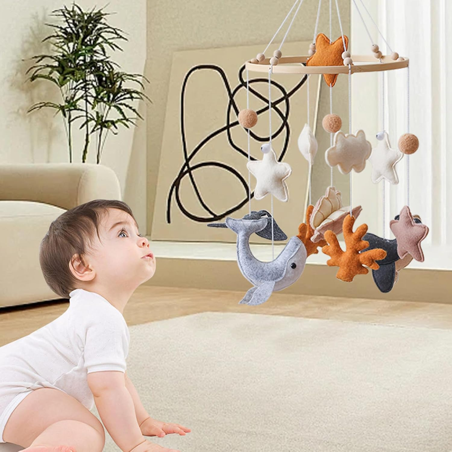 Generic B&eacute;b&eacute; Mobile, Baby Mobile Felt - Cartoons Marine Animal Decoration of Cartoon for Bassette Nursery Beautiful Bell Girls Bedroom Cradle