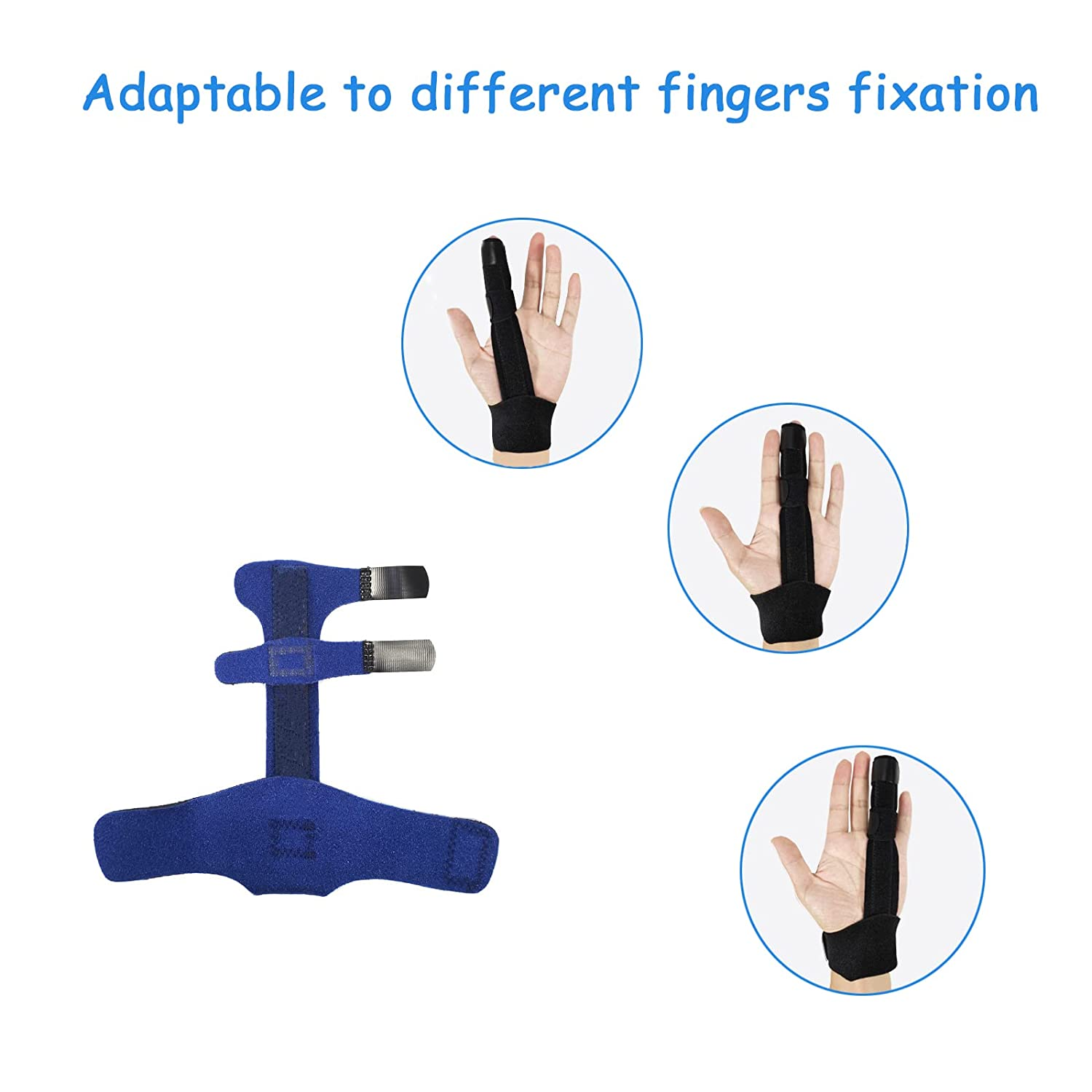 Threeh 2 Pack Finger Splints for Trigger Fracture Built-In Aluminum Compression Recovery Straightening Immobilizer Treatment Strip Arthritis Sprain Displacement SJ49 image number 3