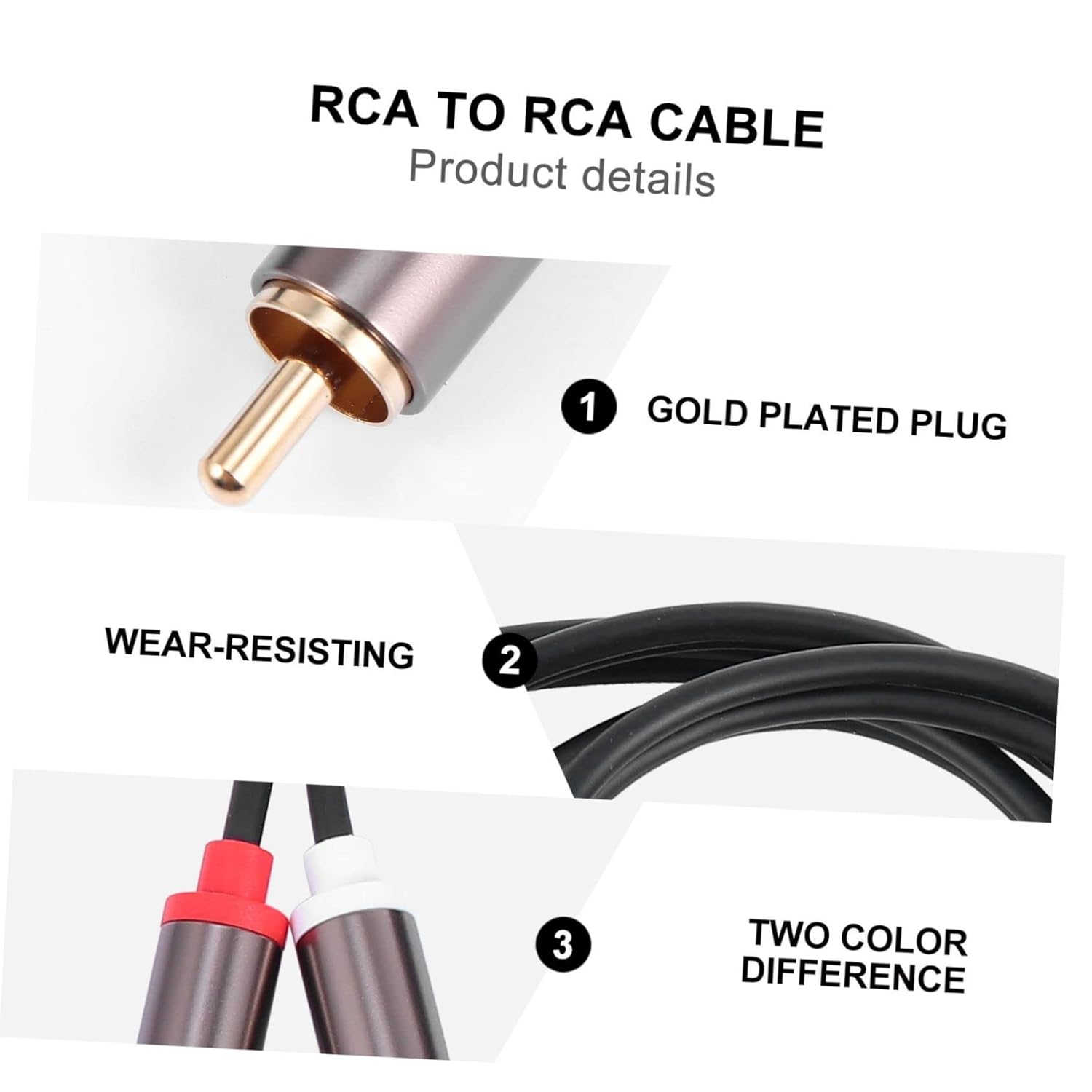 Homoyoyo Male to Male Audio Cable to Connection High Fidelity Sound Quality Wear-Resistant for Home Theater Gaming Consoles image number 4