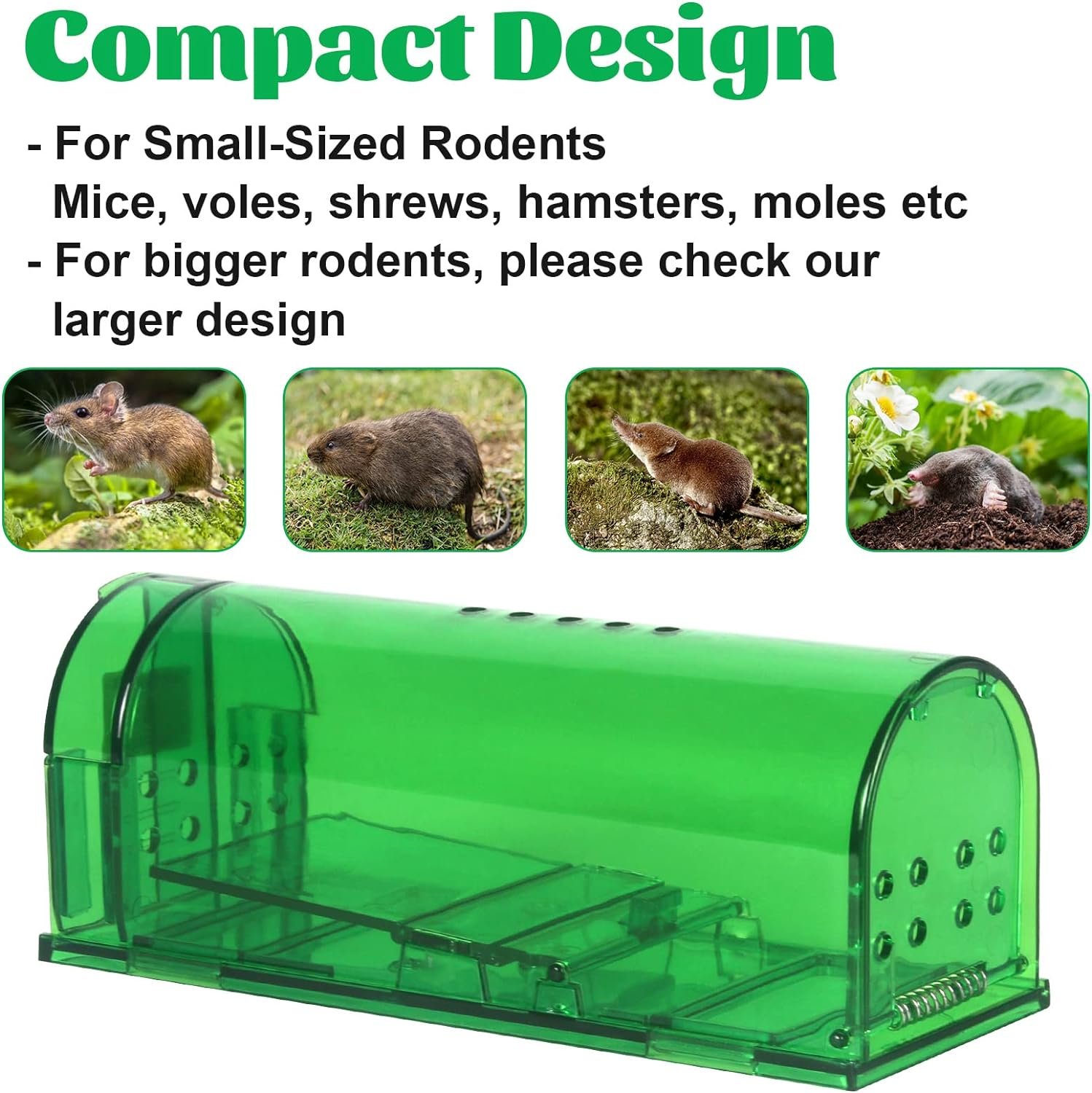 2 Pack Mouse Traps Humane Mice Rat Mouse Traps Indoor for Home Catch and Release with NO Kill - Reusable Mouse Trap for Small Rodent, Voles, Hamsters, Moles Catcher That Works - Small image number 5