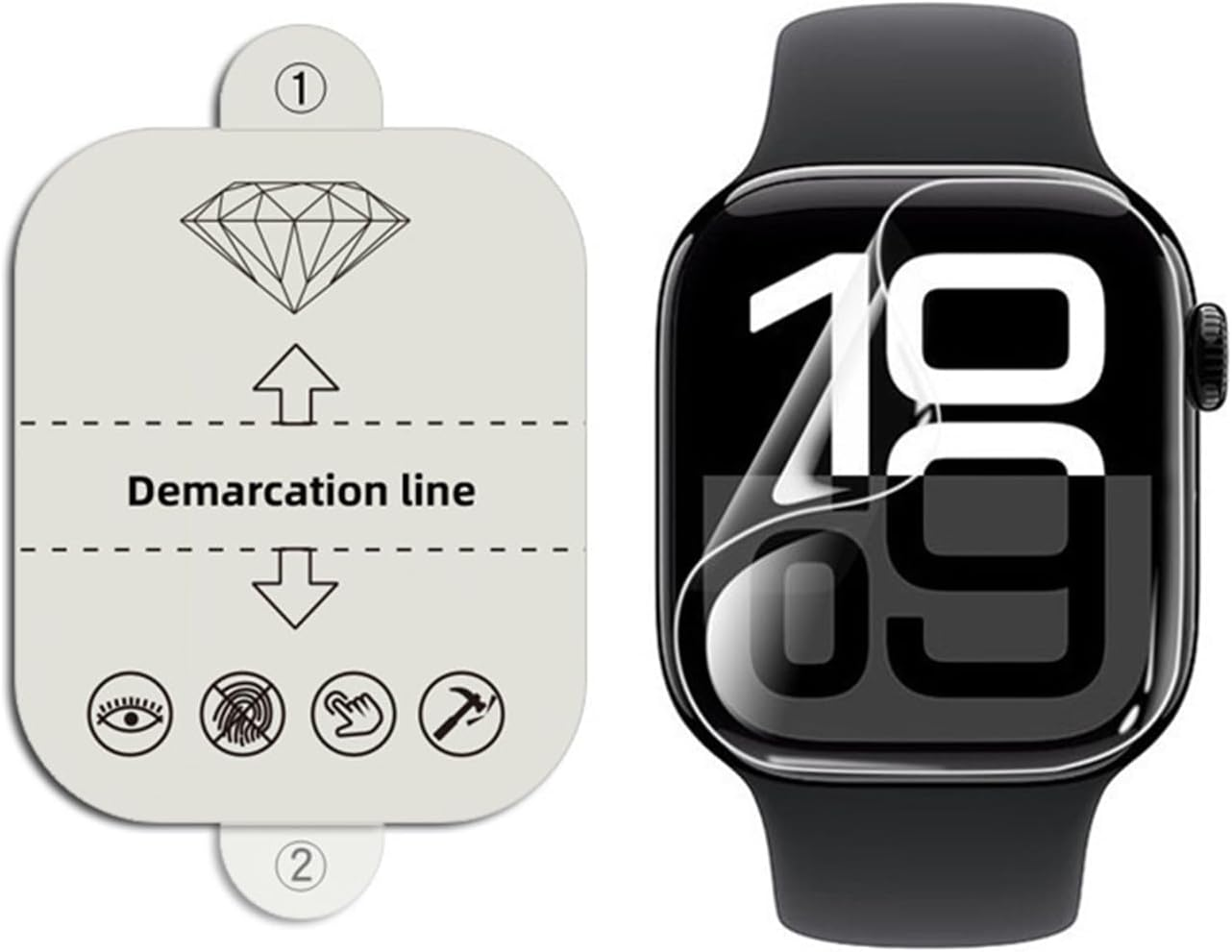 CTOUUGRS 8 Pack TPU Screen Protector for Apple Watch Series 11/10 46Mm Self Healing anti Scratch HD Clear Touch Sensitive Flexible Film Case Friendly Protection image number 5