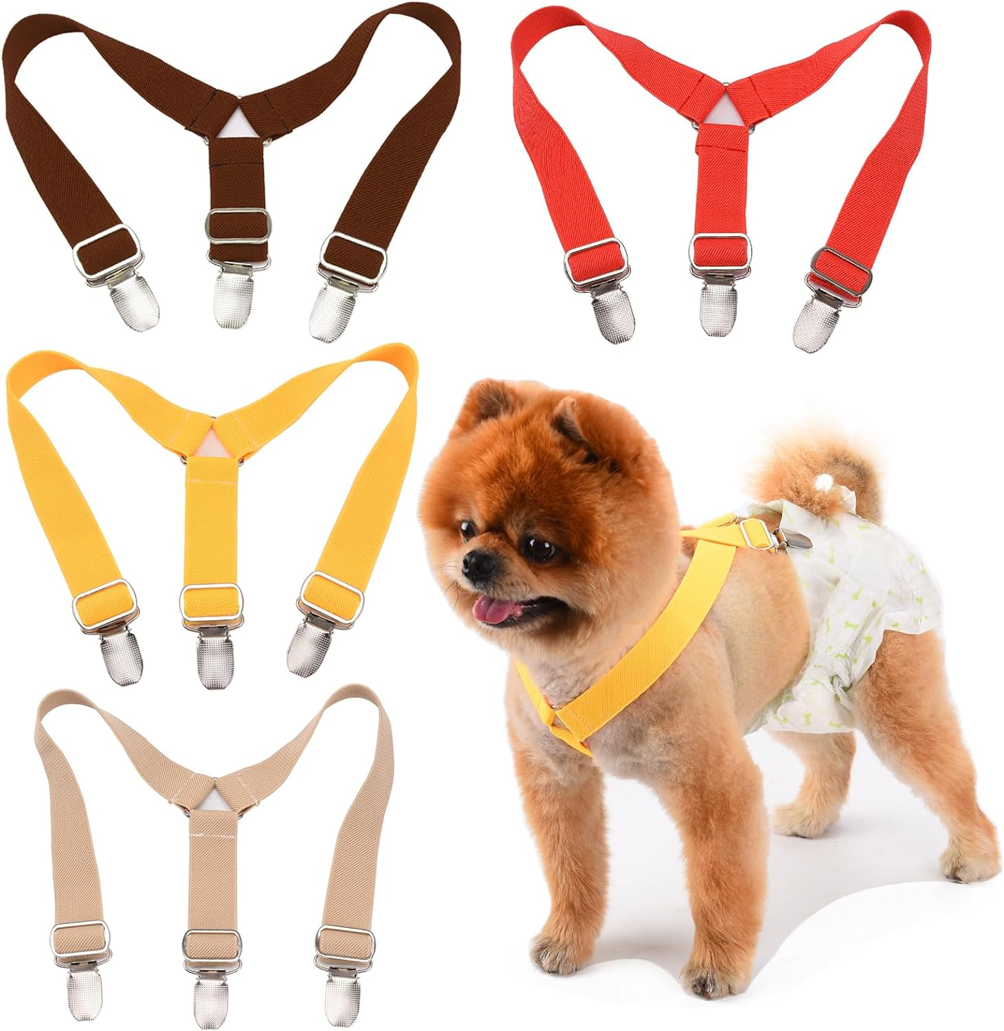 4 Pcs Dog Diaper Suspenders | Cat Suspenders | Female Male Dog Skirt Dress & Diaper Keeper | for Small Medium and Large Dogs