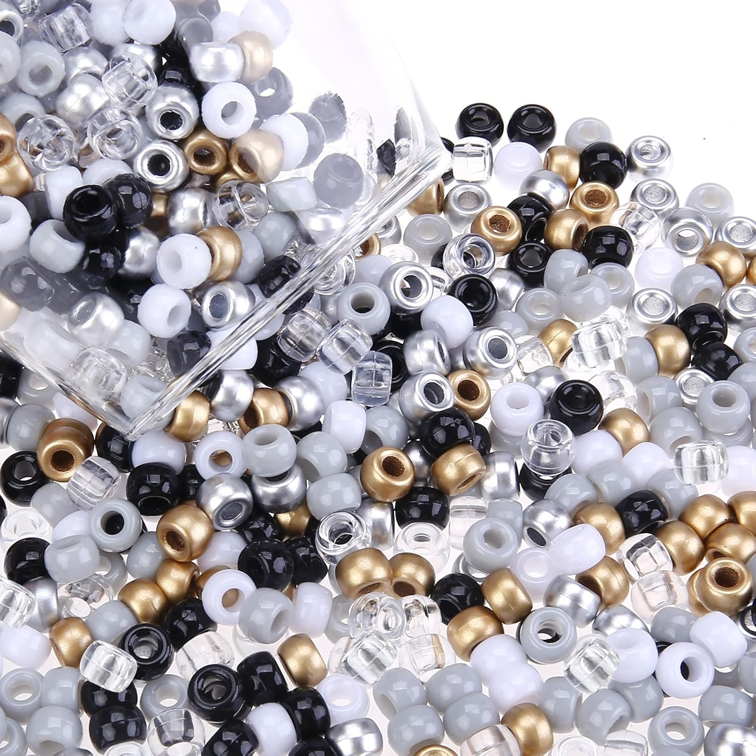 1000PCS Blue Pony Beads, Royal Blue Beads for Bracelets Hair Beads for Braids Kandi Beads Assorted Opaque round Plastic Beads for DIY Crafts Home Decor Hanukkah Decorations