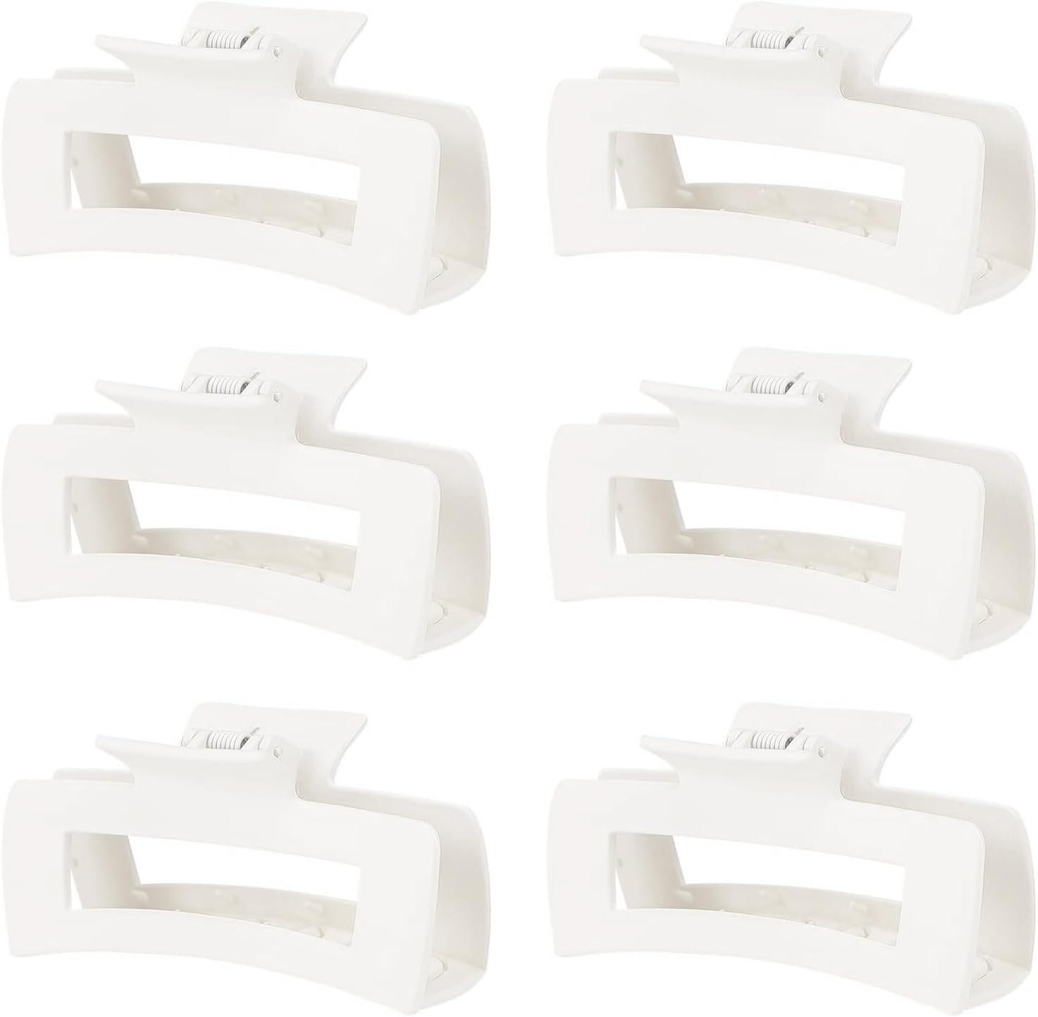 LILIEBE 3.4" Small Hair Claw Clips for Thin Hair (Set of 6) (White)