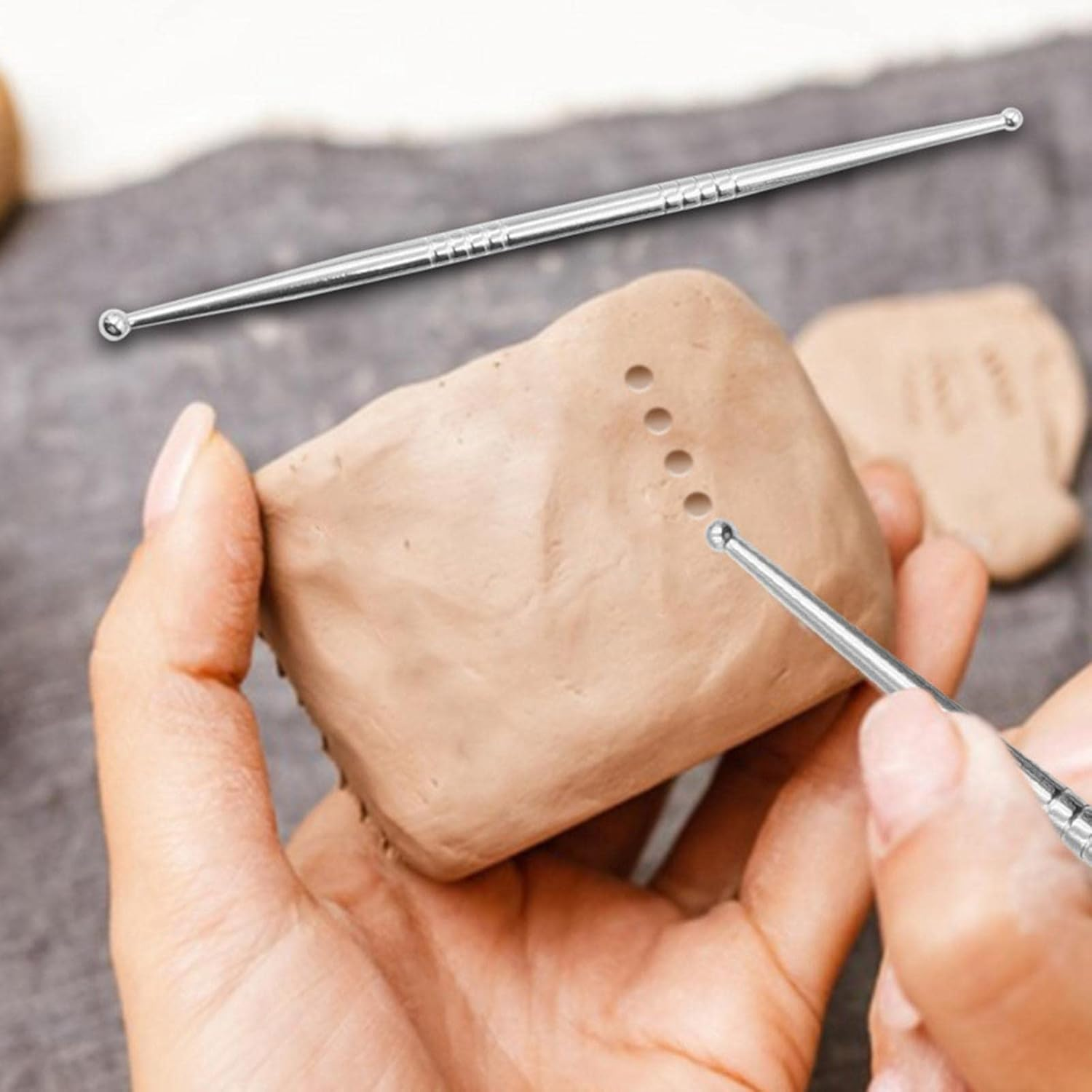 3Pcs Ball Dotting Tools Double Ended Metal Ball Nail Art Dotting Tool Embossing Pattern Cake Decoration Tools Clay Sculpting Sticks image number 5