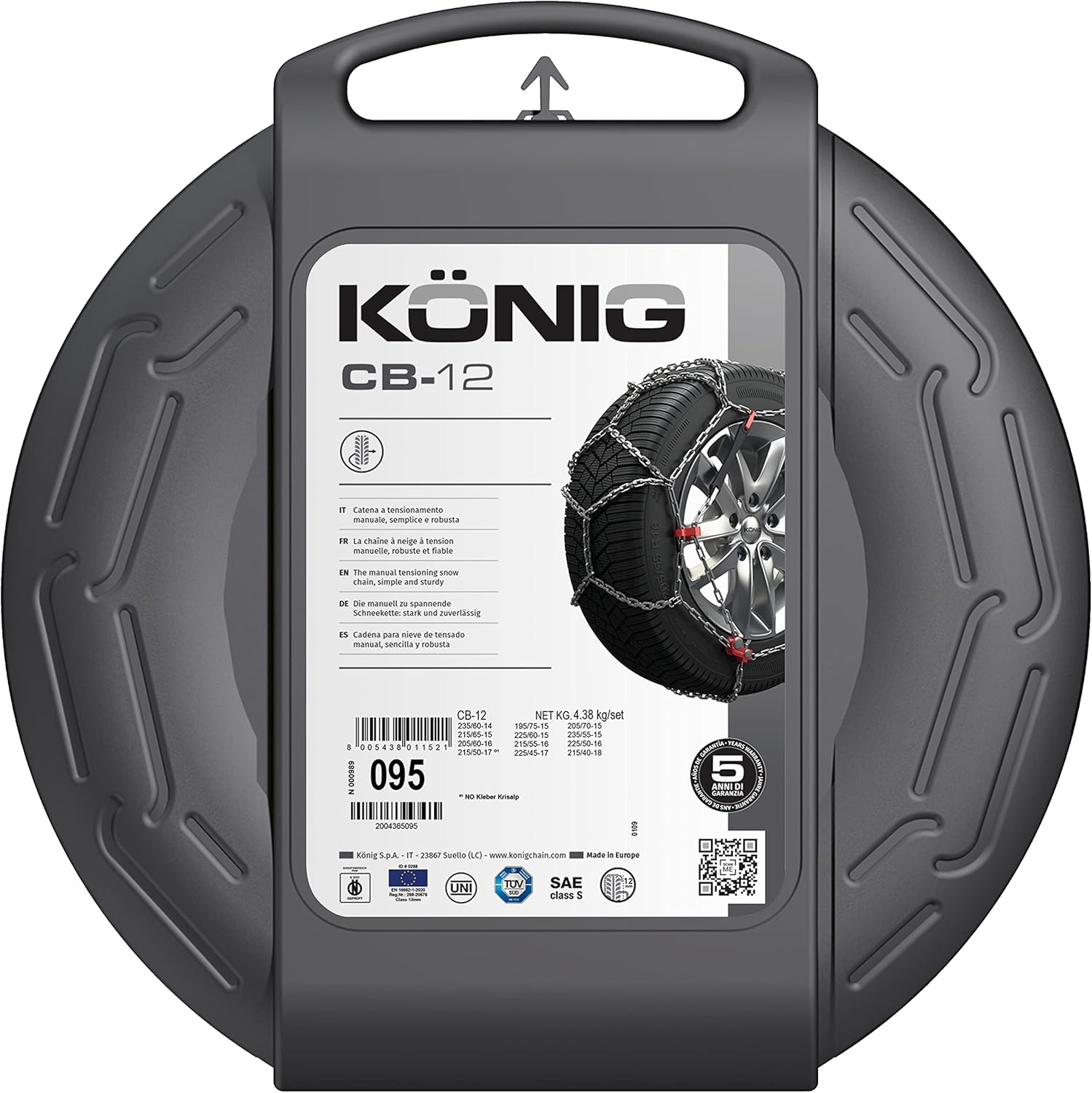 K&Ouml;NIG CB-12 104 Snow Chains, Set of 2 image number 2