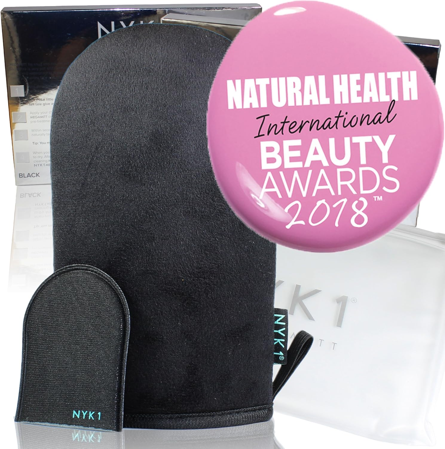 Self Fake Tan Tanning Mitt - 5 Star Luxury Velvet Glove Mit Applicator for Mousse, Spray, Oil, Cream, Foam, Sands Body Bronzing Streak Free Skinny Gold Bake Tanforce Australian Dark Sunkissed (Black)