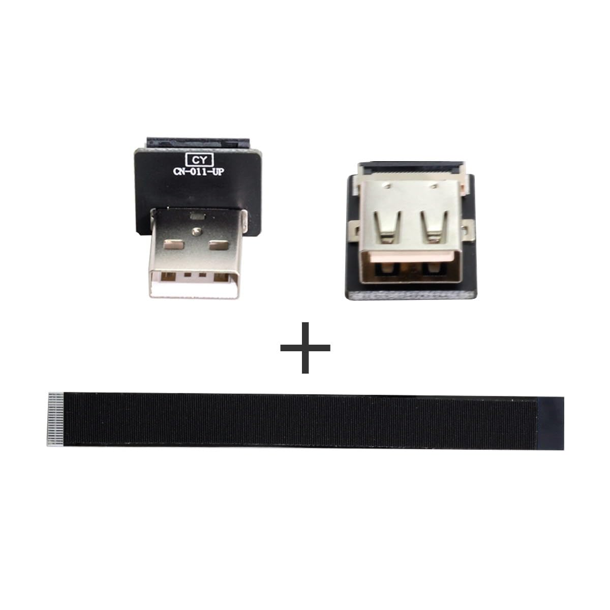 Cablecc up Angled USB 2.0 Type-A Male to Female Extension Data Flat Slim FPC Cable for FPV & Disk & Scanner & Printer 100CM image number 4