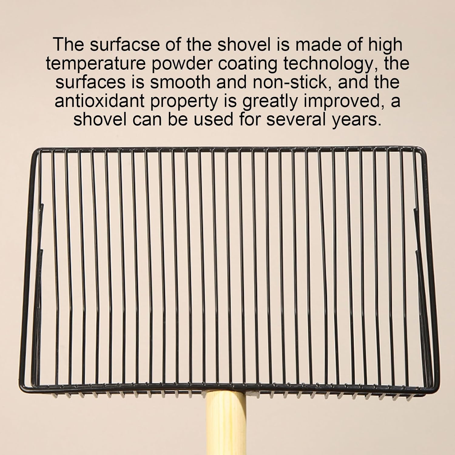 Chicken Poop Cleaner - Metal Scoop, Long Handle Shovel | Extra Wide Heavy Duty Sifting Design with Non Stick Surfaces, Hygienic Manure Removal Tool for Farm Poultry Coop Sanitation Accessories image number 5