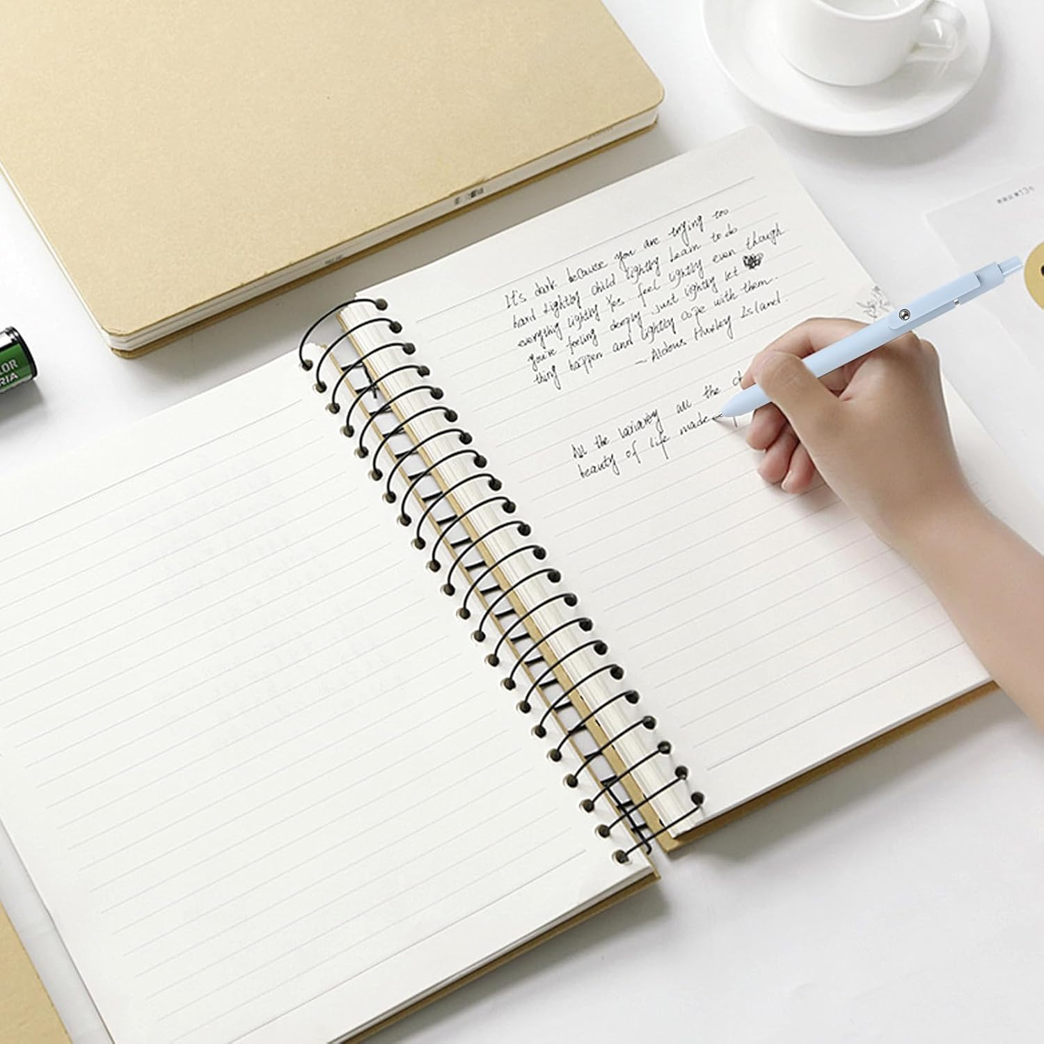 5 PCS Pens Set with 10 Refill, 0.5Mm Fine Point Black Ink Pens with Cute Morandi Design, Smooth Writing Rollerball Pens for Journaling Note Taking