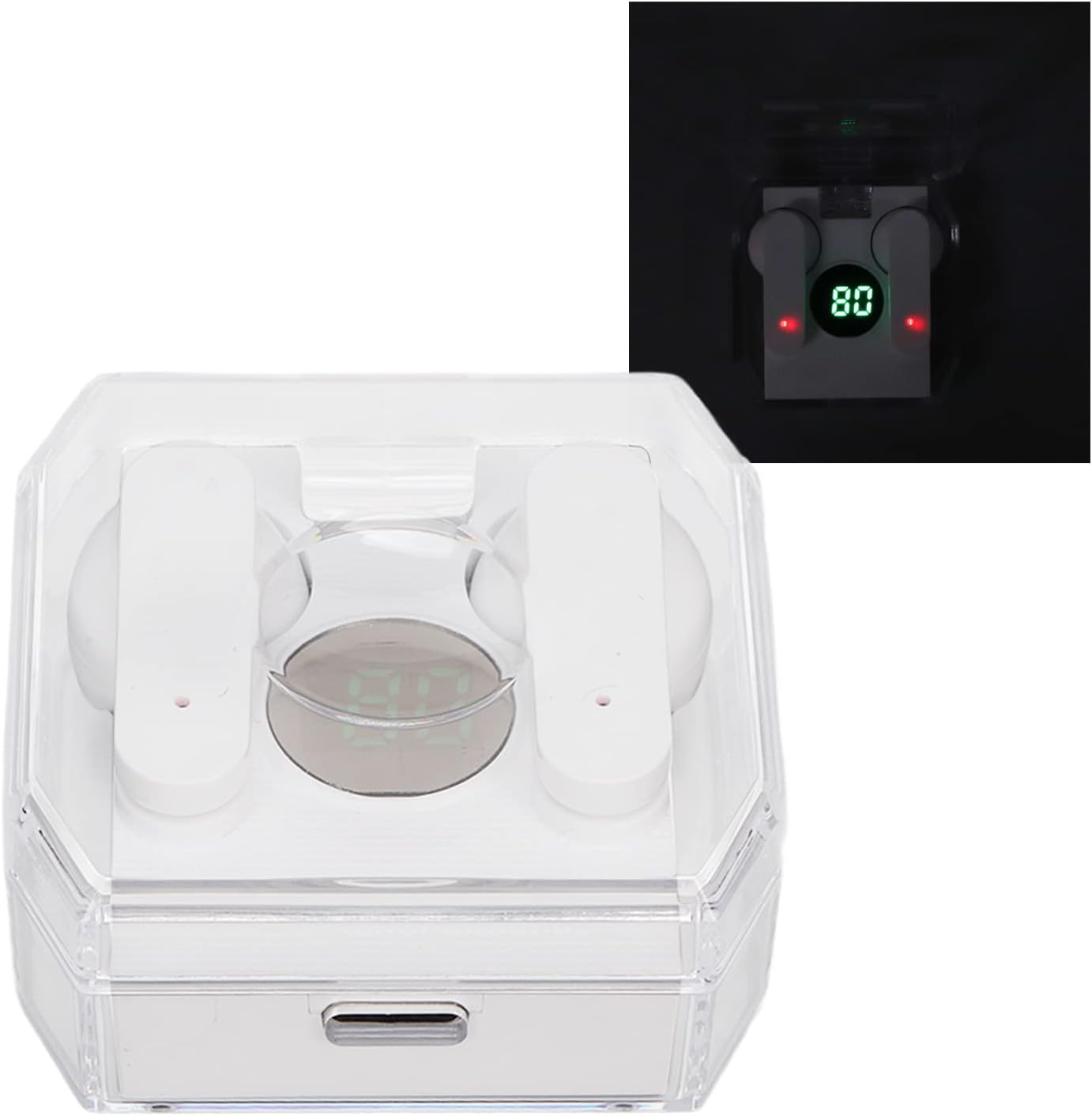 Voice Translator Earphones, Voice Translator Device with 74 Languages and 70 Online Accents, Headphones for Bidirectional Simultaneous Translation, Suitable for and Android (White)