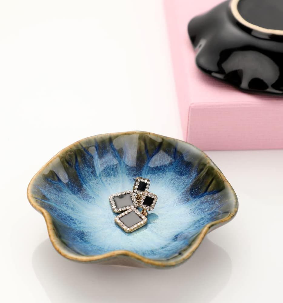 Ceramic Jewelry Dish,Leaf Jewelry Tray Key Tray,Jewelry Holder,Small Ring Dish Holder Jewelry Plate Trinket Tray Catchall Tray Nightstand Decor for Entryway Table Room Decor image number 4