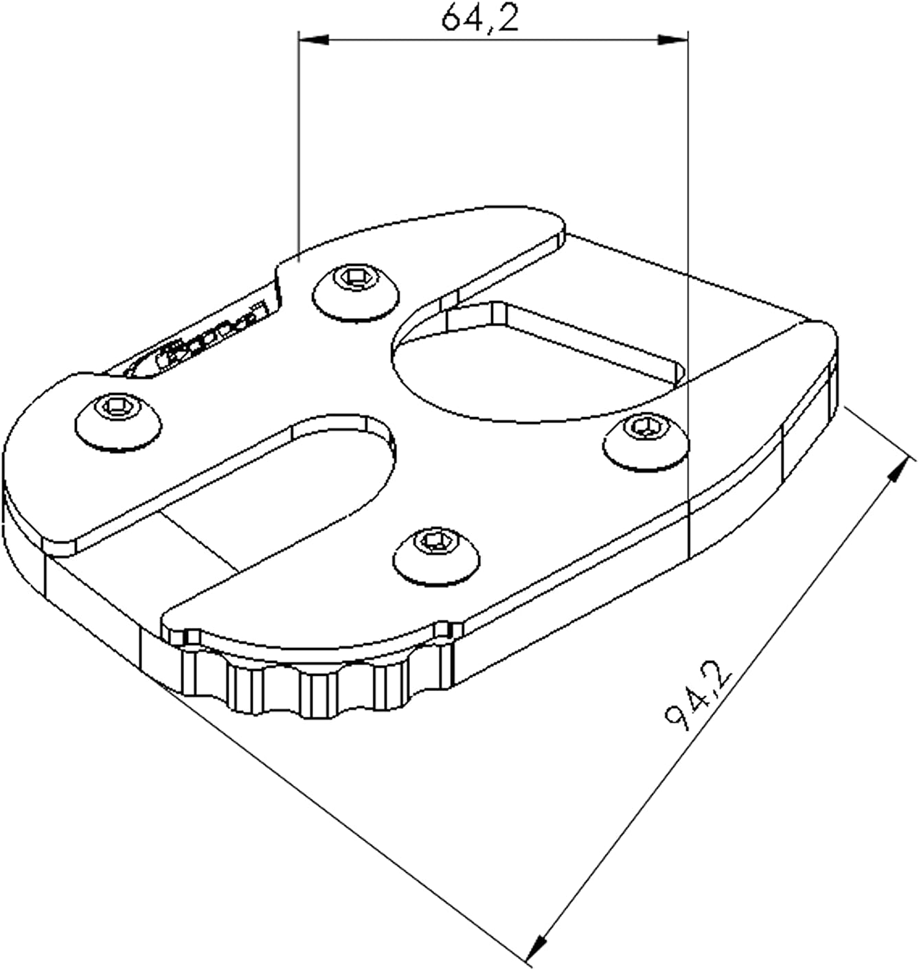 Puig Kickstand Extension with Standard Suspension to Suit Yamaha Mt-09/Sp/Tracer/Gt 2021 - Onwards (Black)