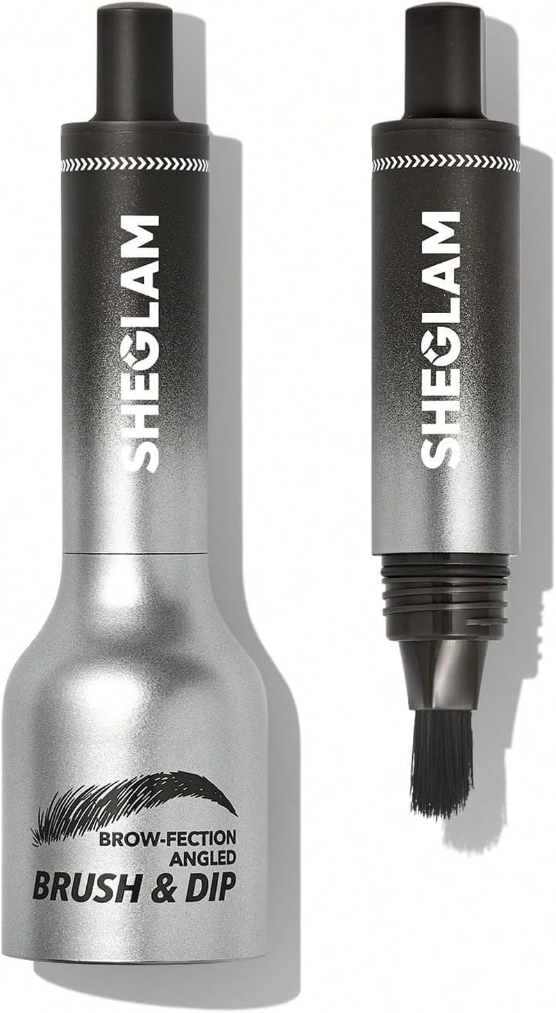 SHEGLAM Brow-Fection Angled Brush & Dip Upgraded Microblading Eyebrow Pen Long Lasting Waterproof Easy to Color-Ash