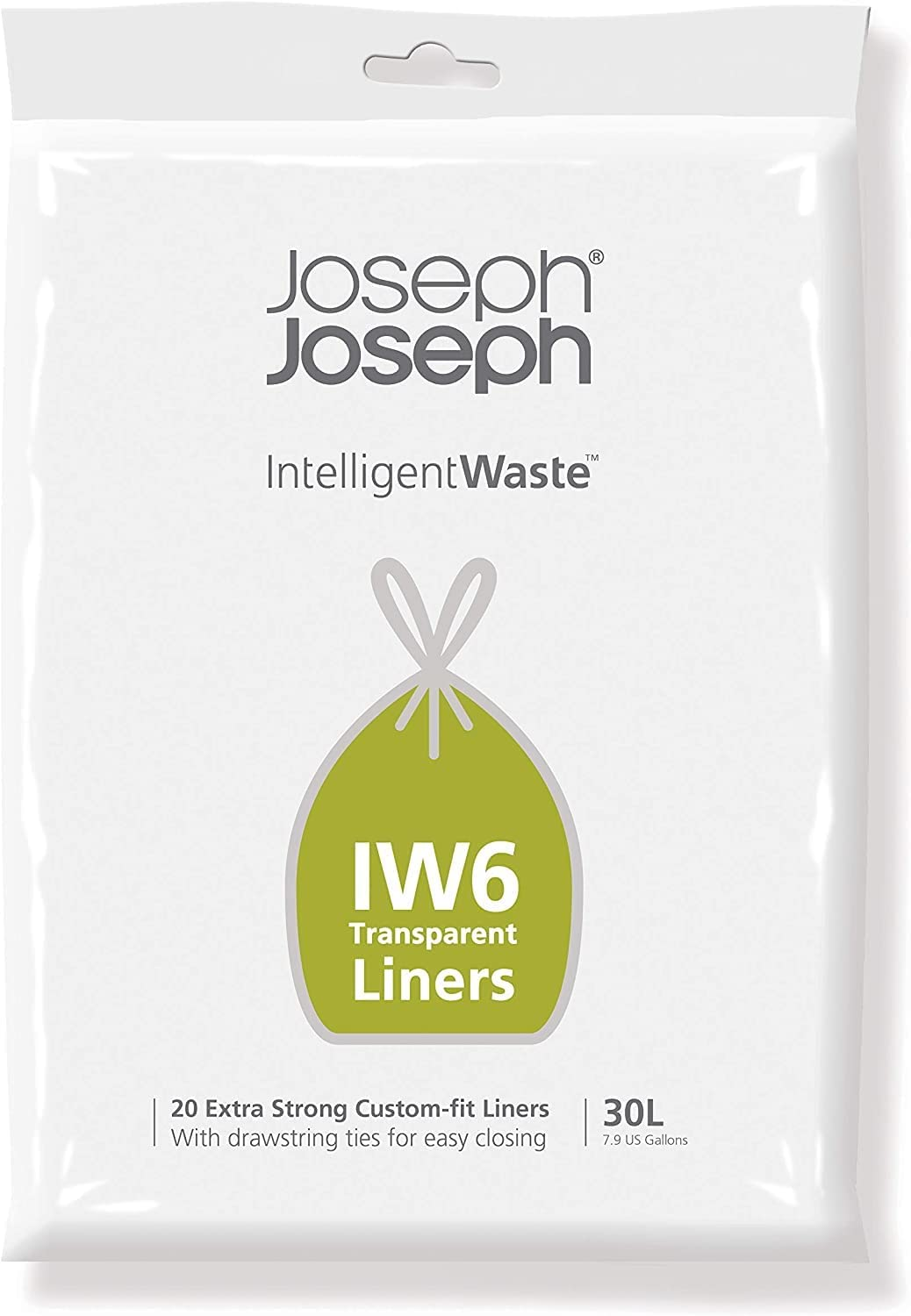 Joseph Joseph IW6 30L Custom-Fit Bin Liners (20 Pack) - Transparent