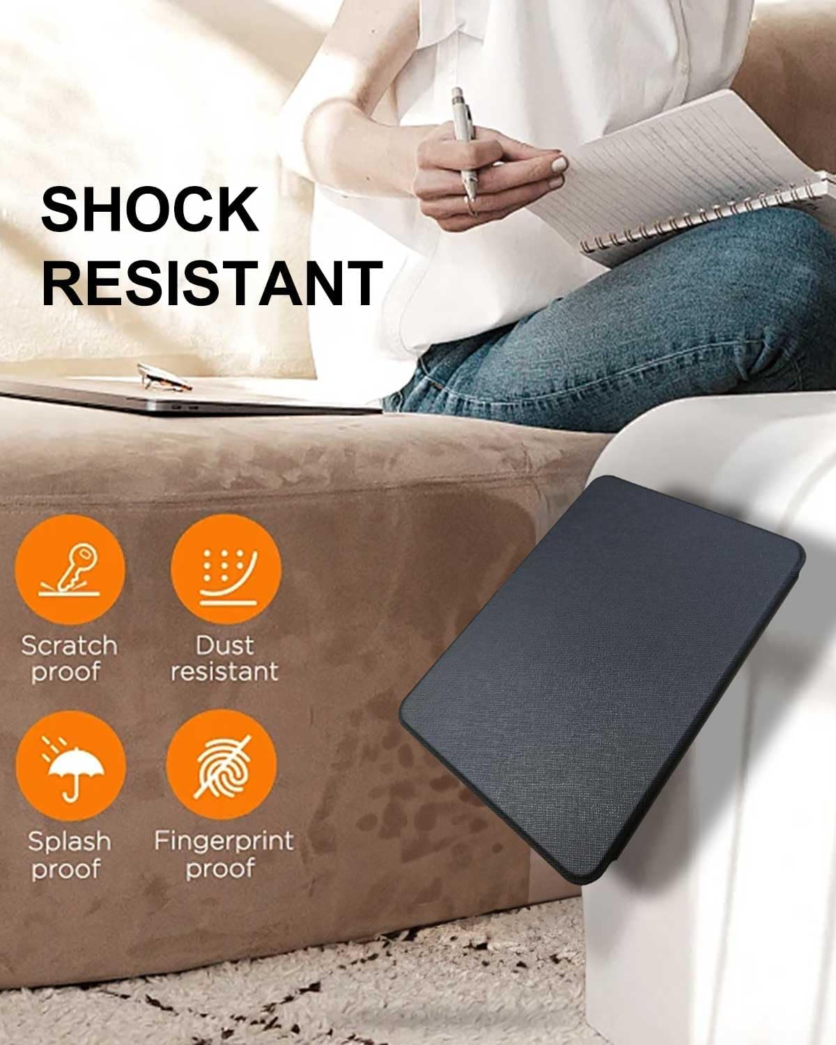 T Tersely Slimshell Case Cover for All-New Kindle 6" (11Th Generation, 2024/2022 Release, Model C2V2L3), Magnetic Shell Cover - Navy Blue - Blue image number 5