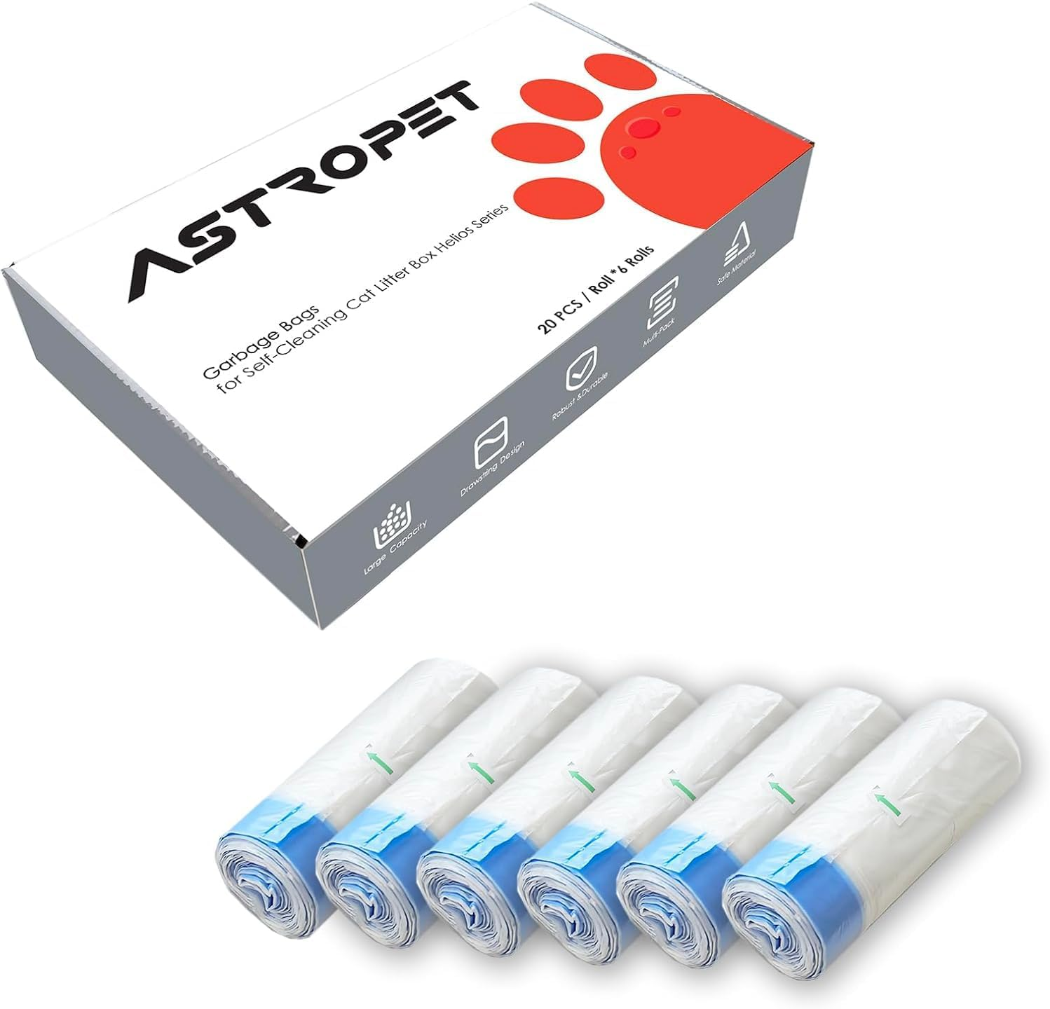 Astropet Cazentoilette Bag for Helios Series Oven Self-Cleaning Cat Litter Tray, Durable Rubbish Resistant (Pack of 120) image number 2