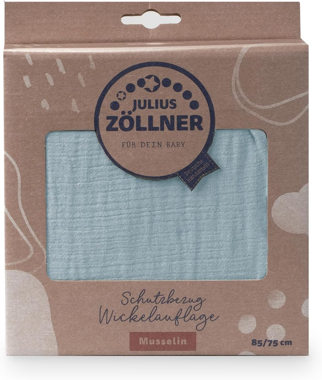 Julius Z&ouml;llner Cover for Changing Mat Made of Muslin Cotton - Muslin Denim Size 85/75
