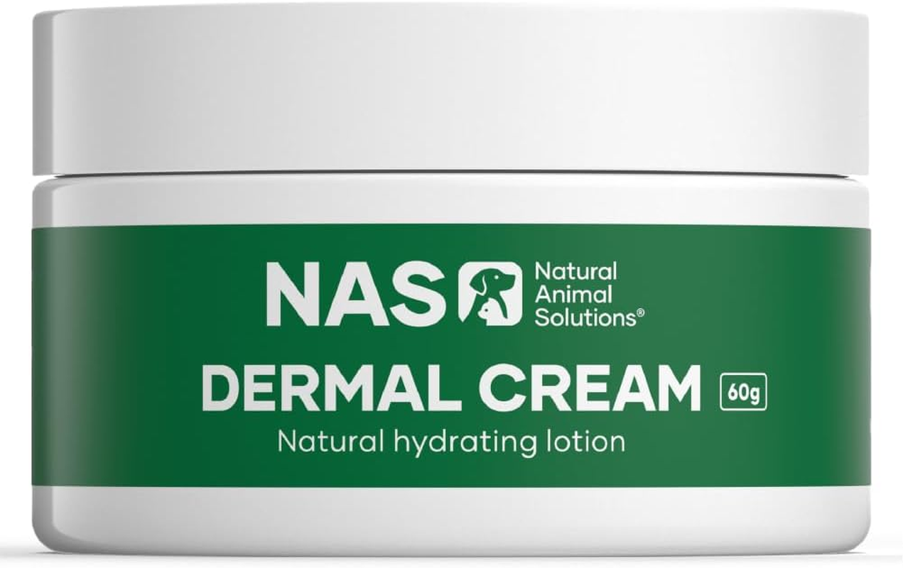 Natural Animal Solutions Dermal Cream for Dog Skin Irritation Support. Dog Dry Skin Treatment - Ideal for Paws, Nose, Elbows and Itchy Skin. Dog Rash Cream, 60G