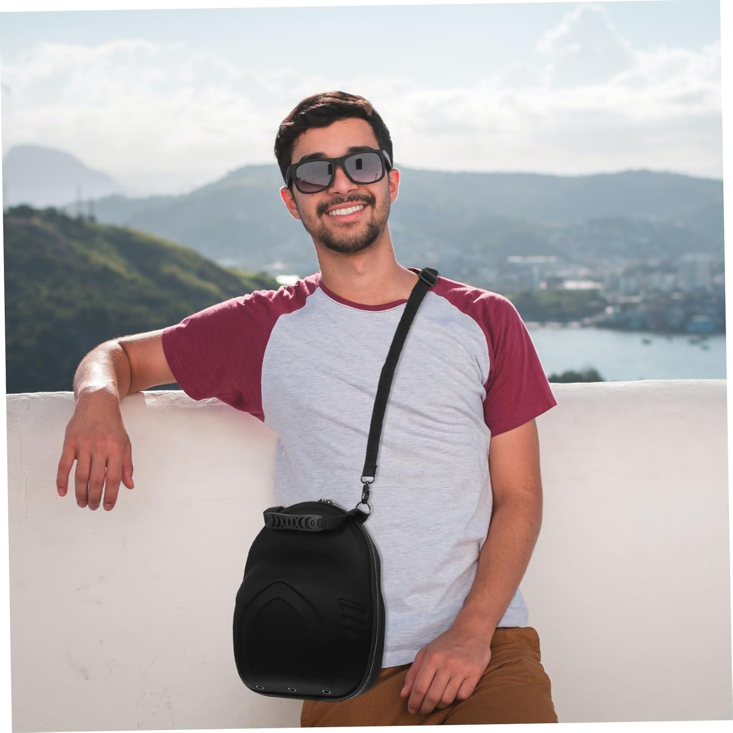 SOESFOUFU Cap Storage Bag Baseball Hat Case Travel Cap Carrier Case Travel Bag for Men image number 4