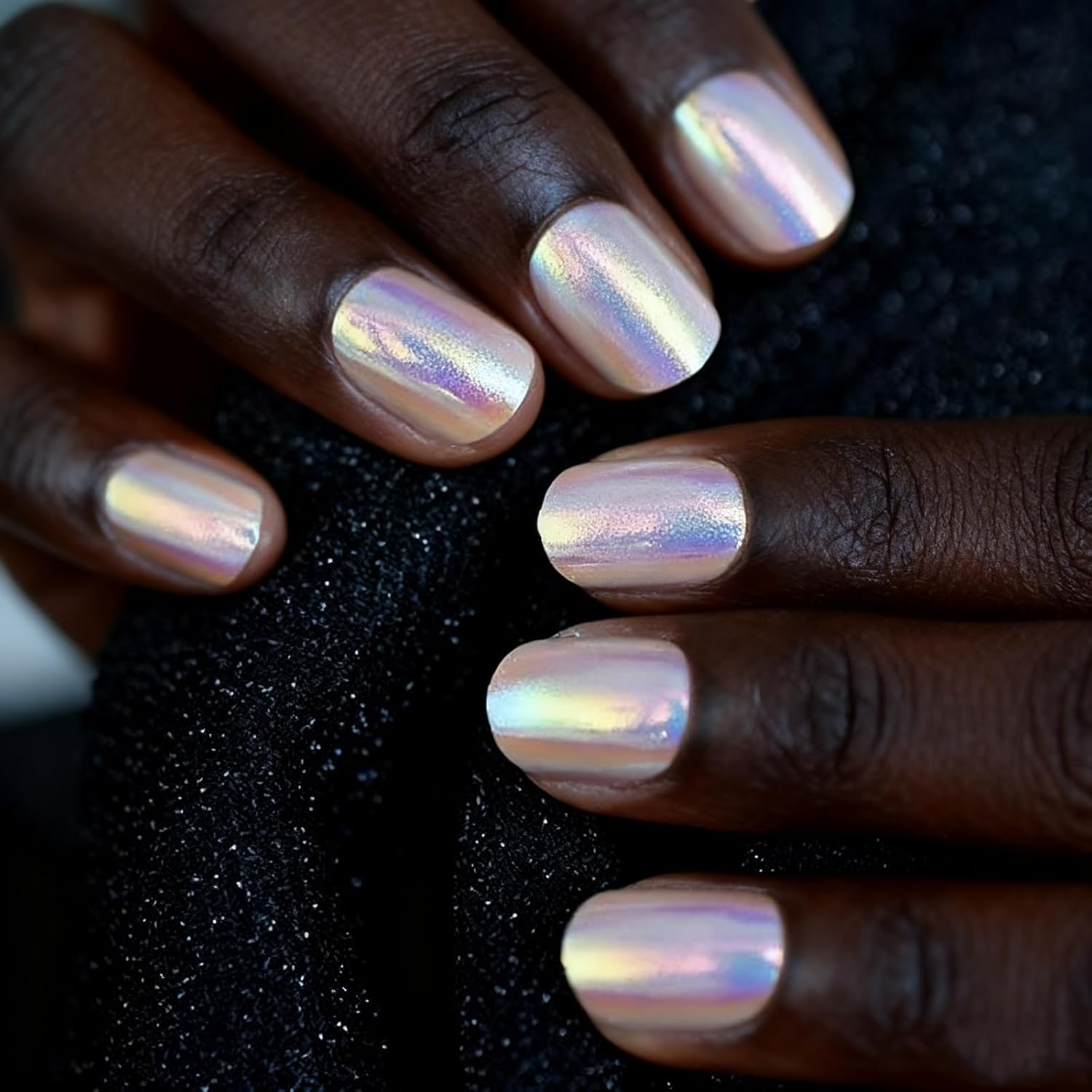 Black Tip Classy Finish Polish Press on Nails Medium-Short French Square Gel Acrylic Manicure DIY Reusable False Nails 24Pcs