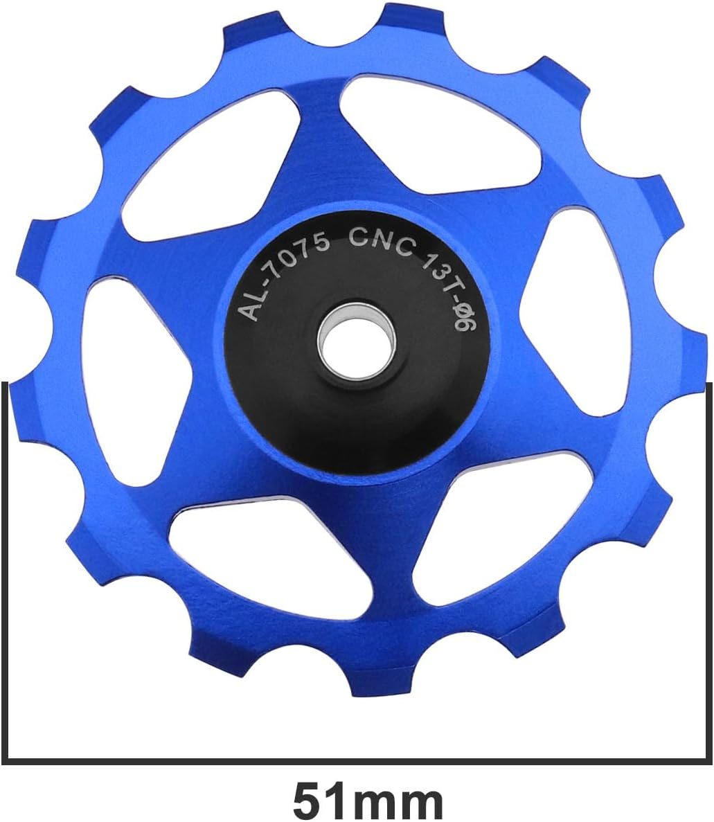 SING F LTD 2PCS 13T Jockey Wheel Pulley Wheel Derailleur Pulley Compatible with Shimano Compatible with SRAM 8 9 10 11 12-Speed Derailleurs - Blue image number 3