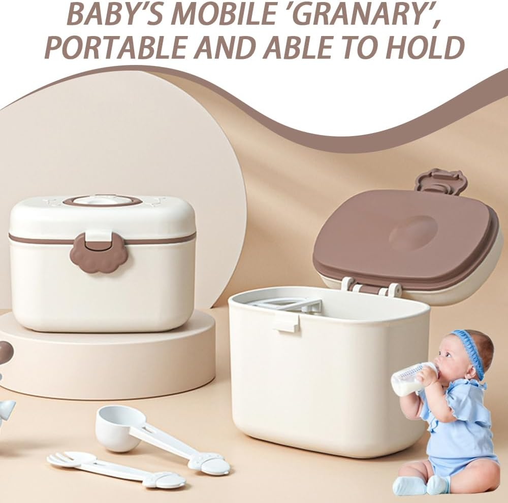 2 Pack Milk Powder Container,Food Storage Case with Fork and Spoon,Baby Snack Storage Container,Milk Powder Dispenser,Portable Dispensing Box,For Outdoor,Travel image number 1