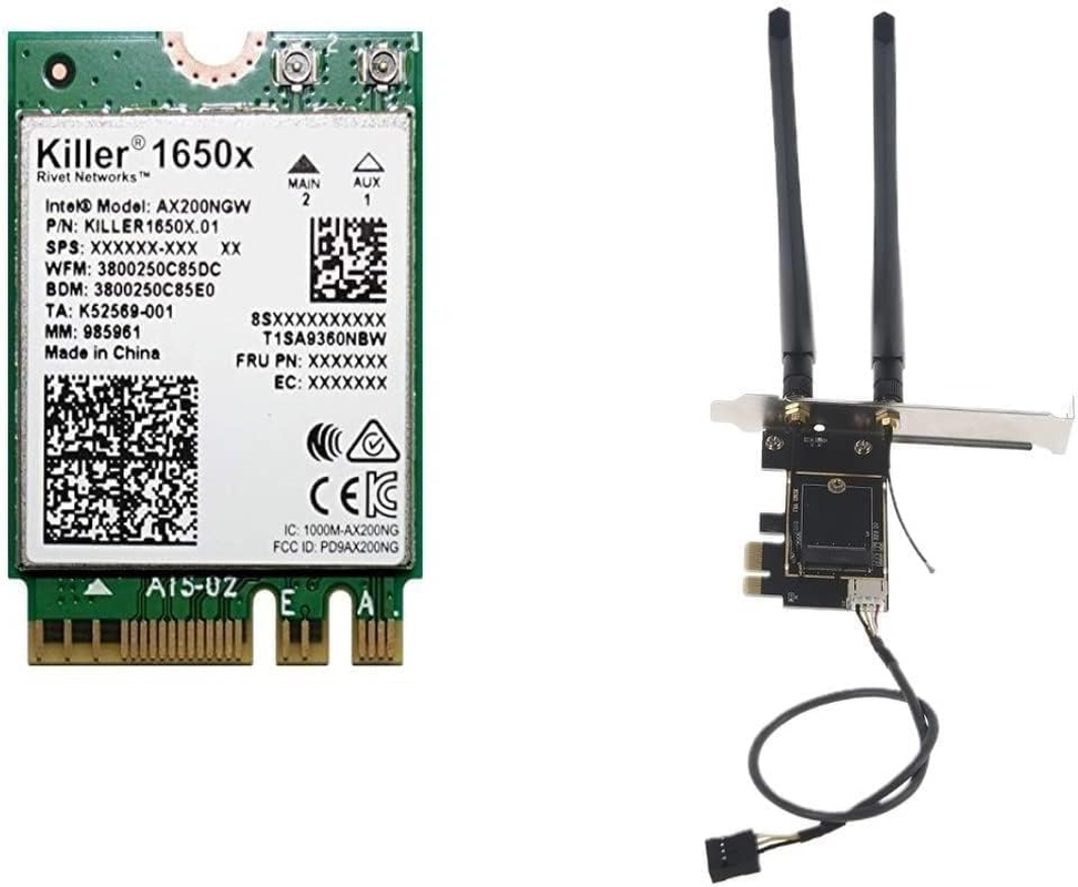 Laptop to Desktop (Pcie X1) Wi-Fi Card Converter for M.2 Pcie Network Cards with Bluetooth Support (Adapter_Kit)