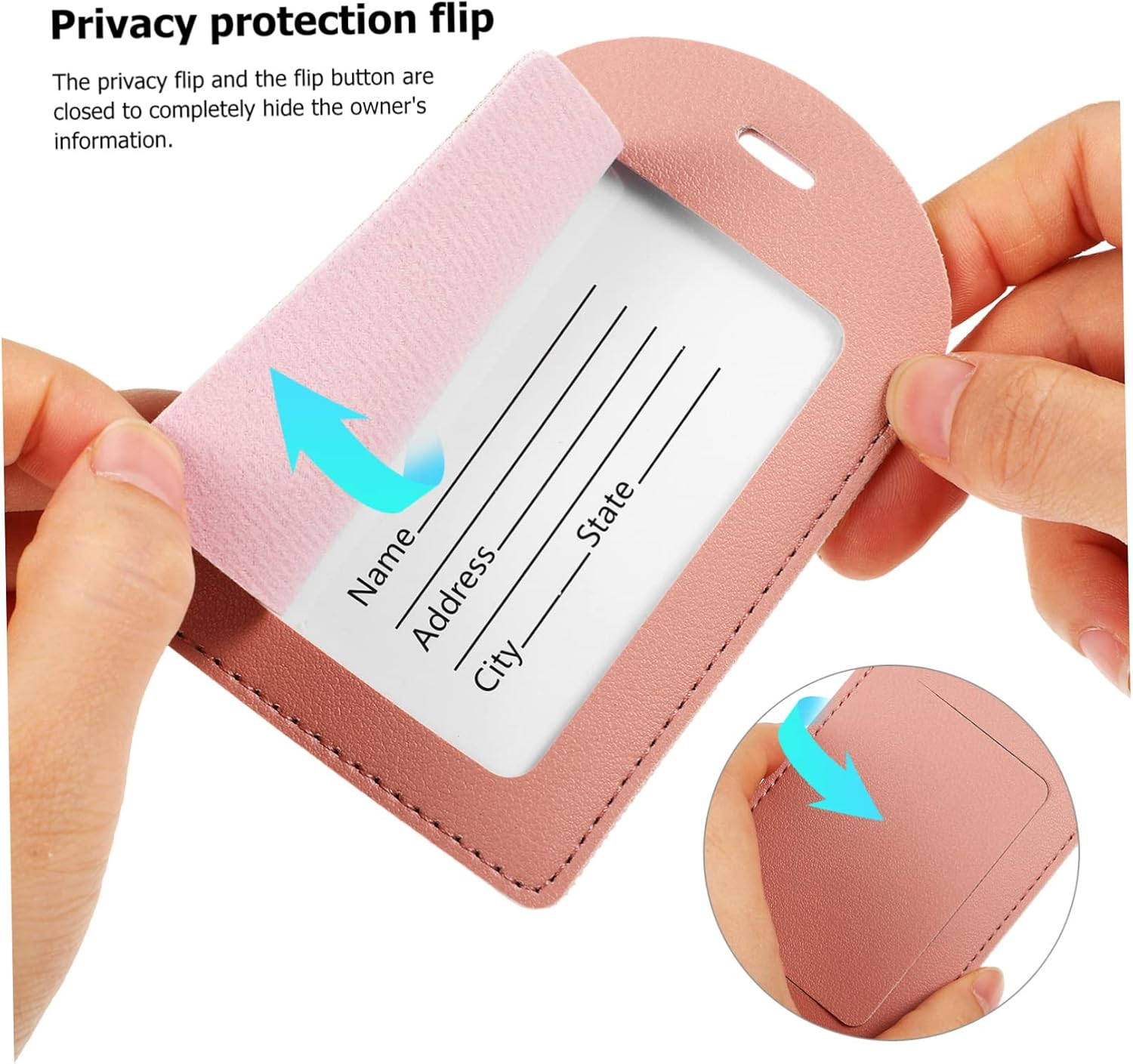 VALICLUD 8Pcs Leather Luggage Tag Thicken Luggage Tag Flipping Lid for Suitcase Travel Accessories Travel Necessity