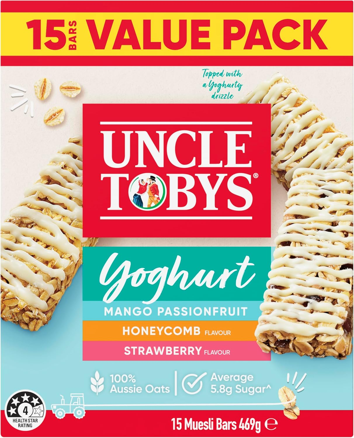 Uncle Tobys Strawberry Yoghurt Muesli Cereal 15 Bars (75 Count, Pack of 5) image number 5