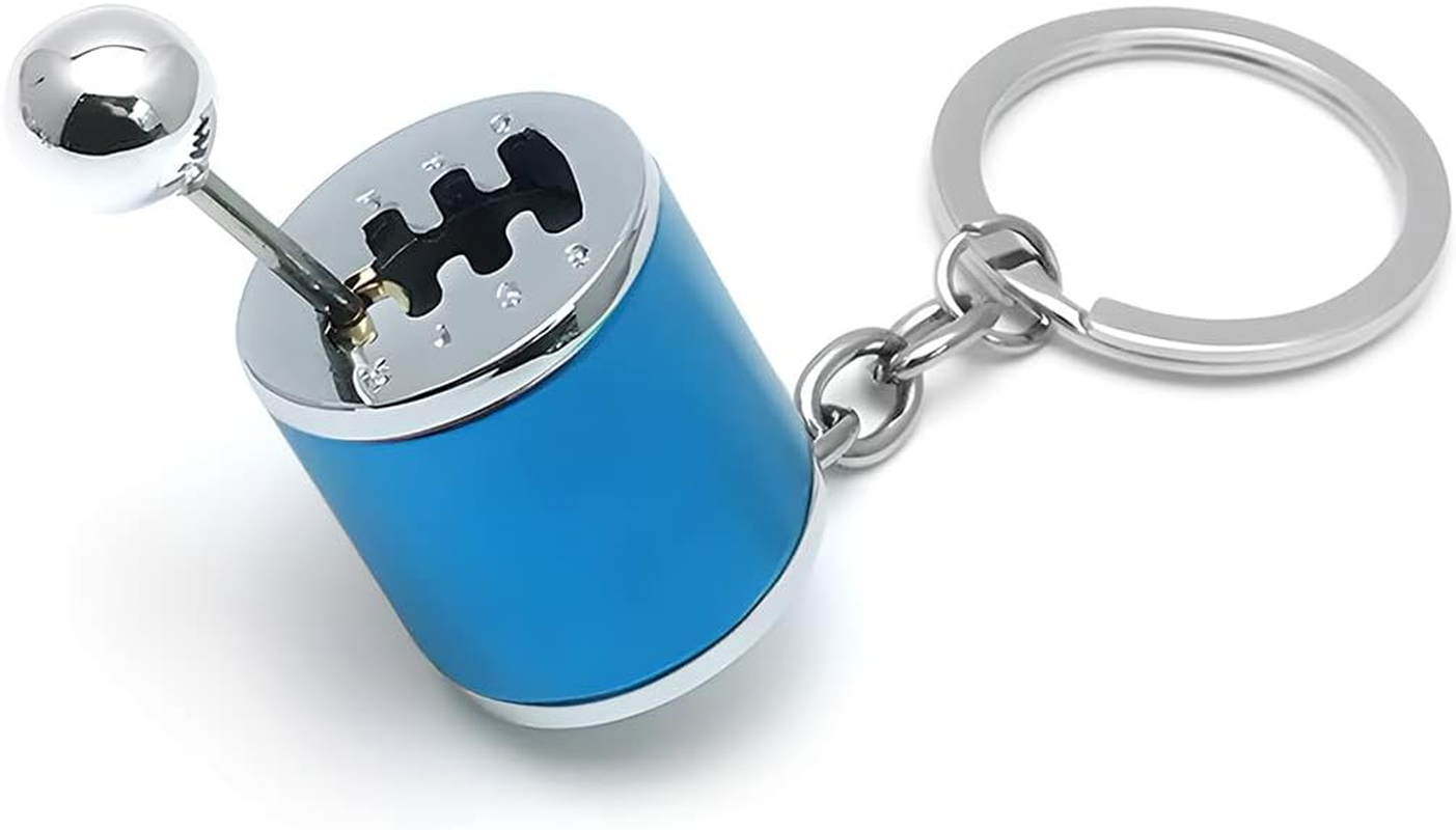 Car Shifter Gear Keychain, 6 Speed Shifter Keyring Gadgets, Car Shift Lever Manual Transmission Gearbox Pendant Accessories (Black)