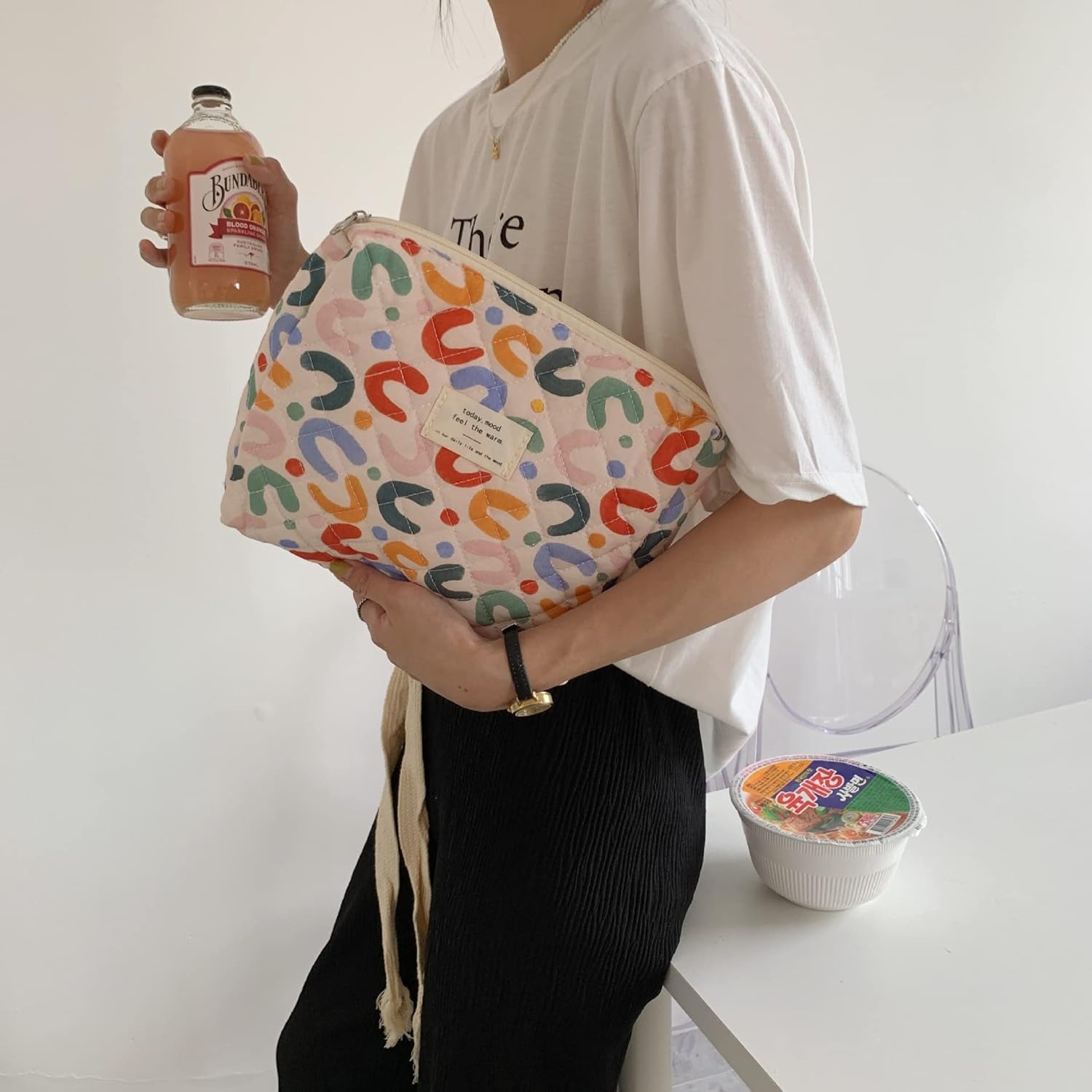 PINKCONA Cosmetic Bags for Women, Cute Floral Makeup Bag, Organizer Storage Make up Bag, Travel Toiletry Bags, Girls Pencil Case Bags, Handbags Purses Pouch, 07 - Uu/Mid, Floral - 03 - Uu/Big image number 5