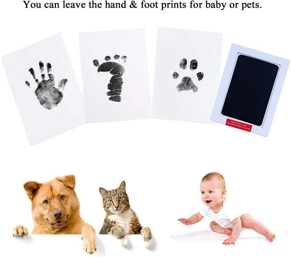 Inkless Wipe Hand and Foot Print Kit Newborn Christening Baby Pet Keepsake Gift (Black) image number 1