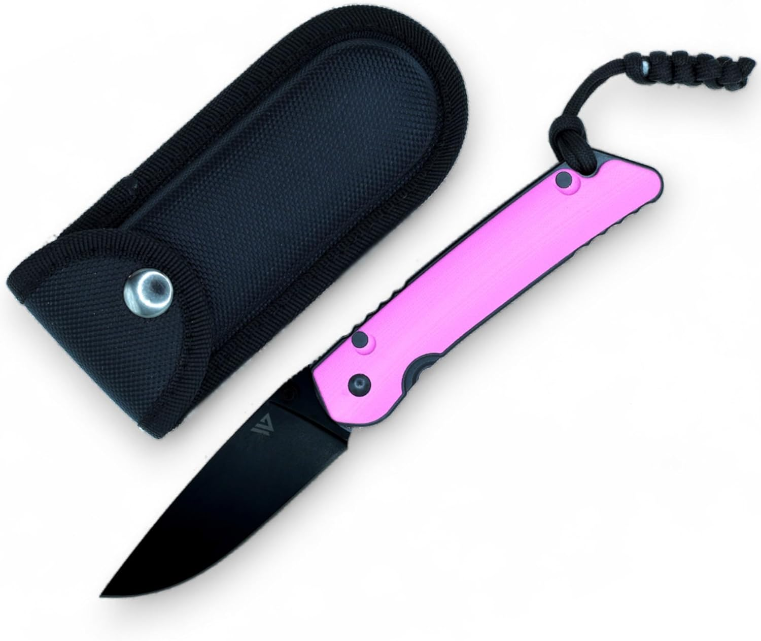 Wilora Tarn Pink Edition D2 Folding Knife &ndash; Limited Edition EDC Pocket Knife with G10 Handle, Paracord Lanyard, Liner Lock & Sheath &ndash; Everyday Carry Knife image number 1