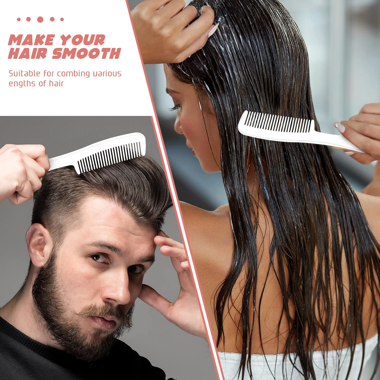 100 Pack Individually Wrapped Combs Disposable Combs Plastic Travel Comb Hair Combs for Hotel Shelter Homeless Charity Church Nursing Home Care Supplies, 5.9 Inch Long, White image number 3