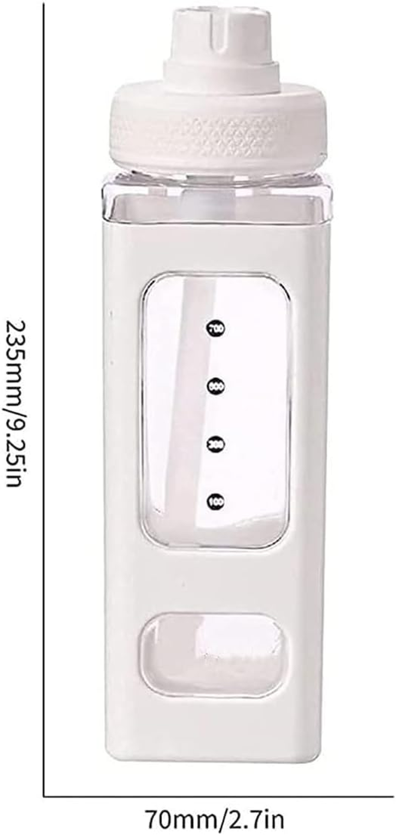 AIMALL Adjustable Kids Water Bottle with Straw, 700Ml/24Oz Leak-Proof Large Capacity Square Plastic Water Cup, Durable Anti-Drop High-Temperature Resistant, Includes Fun Stickers for Customization