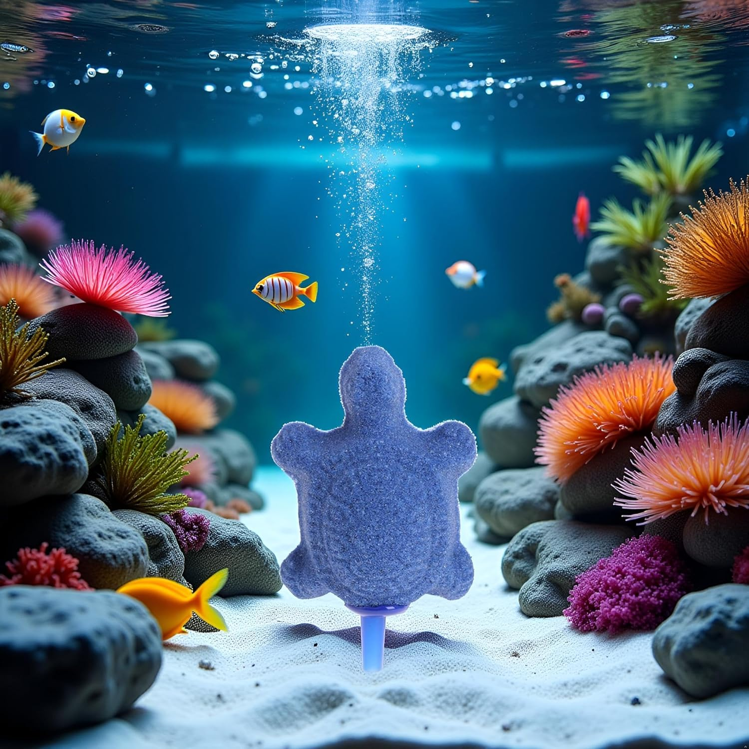 1 Pc Blue Turtle Aquarium Bubble Air Stone Diffuser Fish Tank Aerator Oxygen Pump Ornament Decor Aquarium Air Pump Accessories Aquarium Pumps and Filters(6Cm*4Cm),Fish and Aquatic Pets image number 6