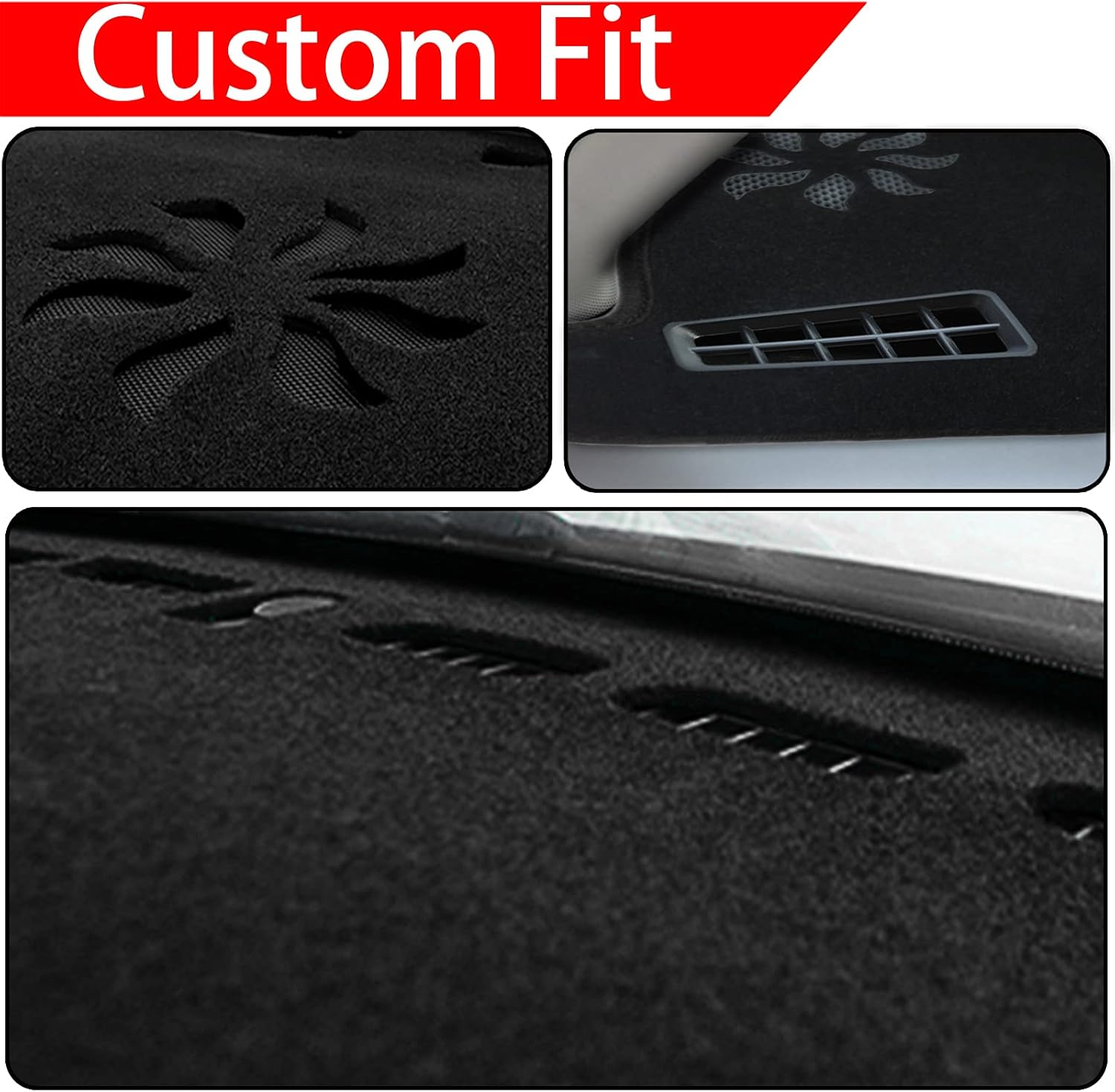 SENSHINE for Toyota RAV4 Accessories 2019 2020 2021 2022 2023 2024 2025 Dashboard Cover Center Console Cover Dash Mat Carpet Protector Sunshield Cover Custom Fit, Red Trim image number 6