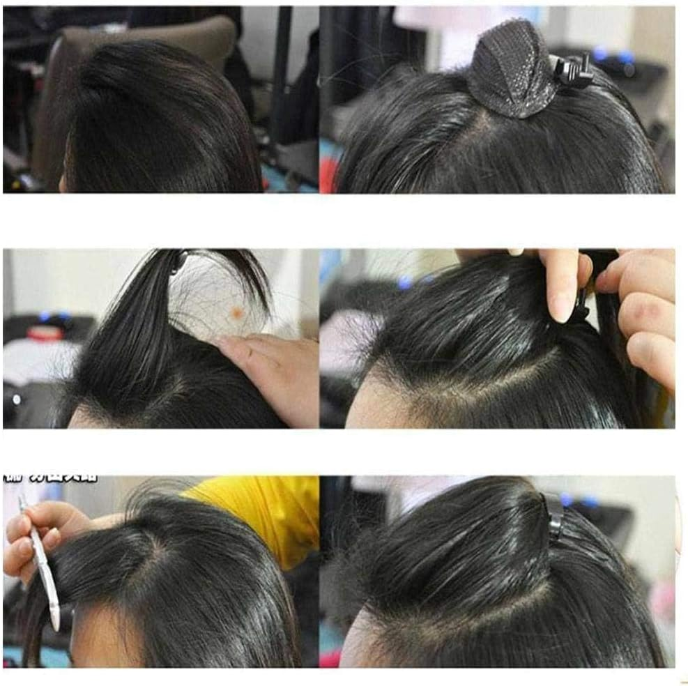 Black Puff Fluffy Hair Volume Clips Set - Hair Base Pads,Bun Shapers,And DIY Hairstyling Tools for Women and Girls,Hair Accessories,Bun and Crown Shapers image number 4