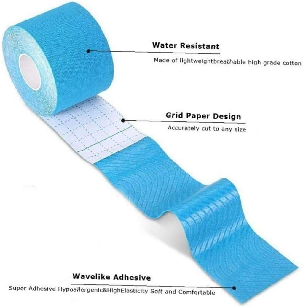 Athletic Sports Tape Elastic Kinesiology Tape,3Pcs Waterproof Kinetic Tape,Sport Trainers Waterproof Physio Sports Tape,Trainers Waterproof Physio Sportstape,Kinesiology Tape Latex Free Athletictape