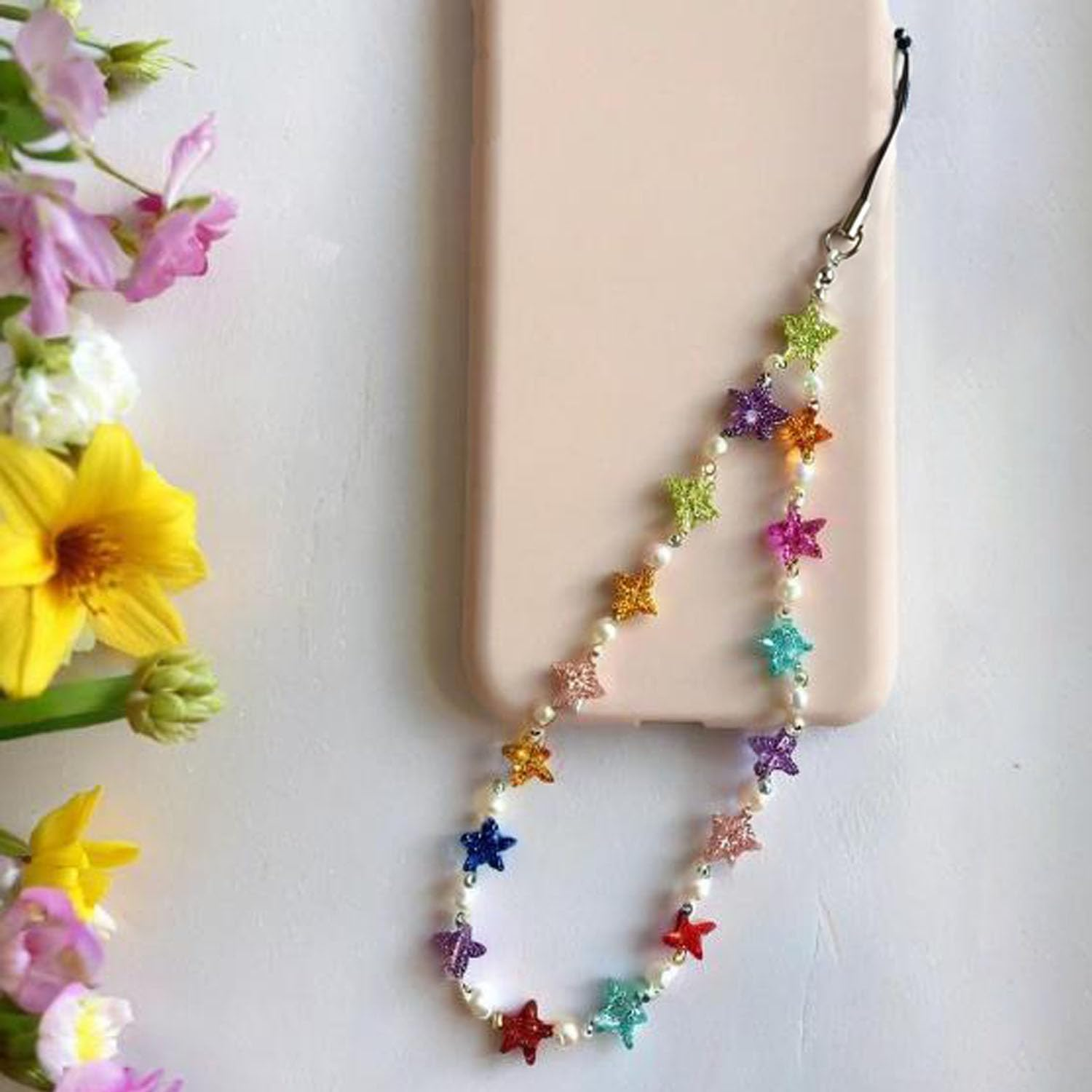 100Pcs Cell Phone Split Ring Strap - Detachable Ring Strap Phone Charm Cords (Black) image number 1