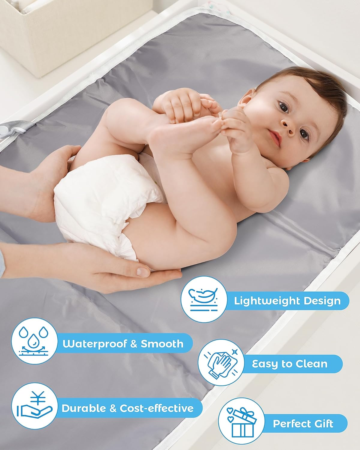 Portable Diaper Changing Pad - Waterproof & Travel-Friendly, Perfect for Baby Shower Gifts & Newborn Essentials image number 3