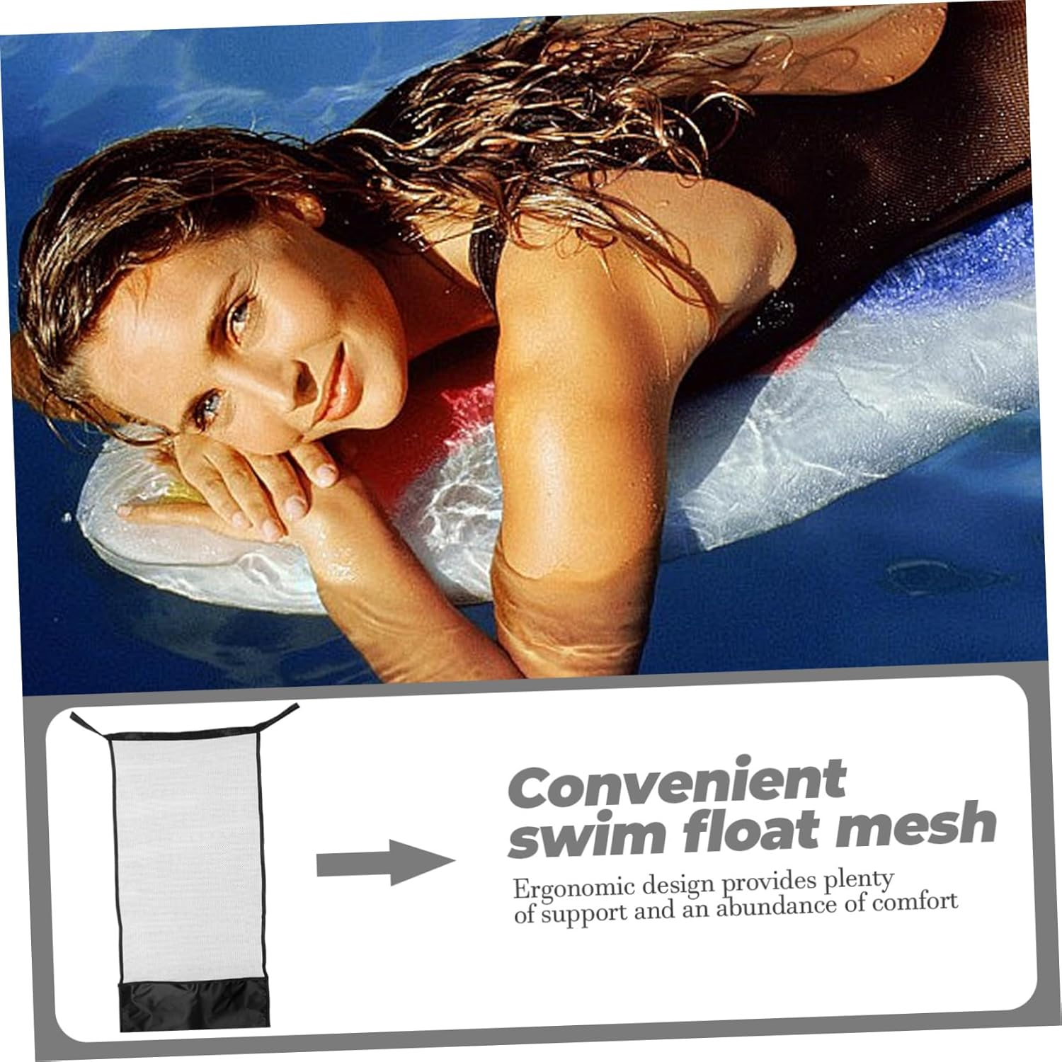 2Pcs Swimming Pool Mesh Chair Net Bag Summer Accessories Portable Chair Portable Swimming Pool Net Swim Float Single Noodle Convenient Mesh Swim Supply image number 1